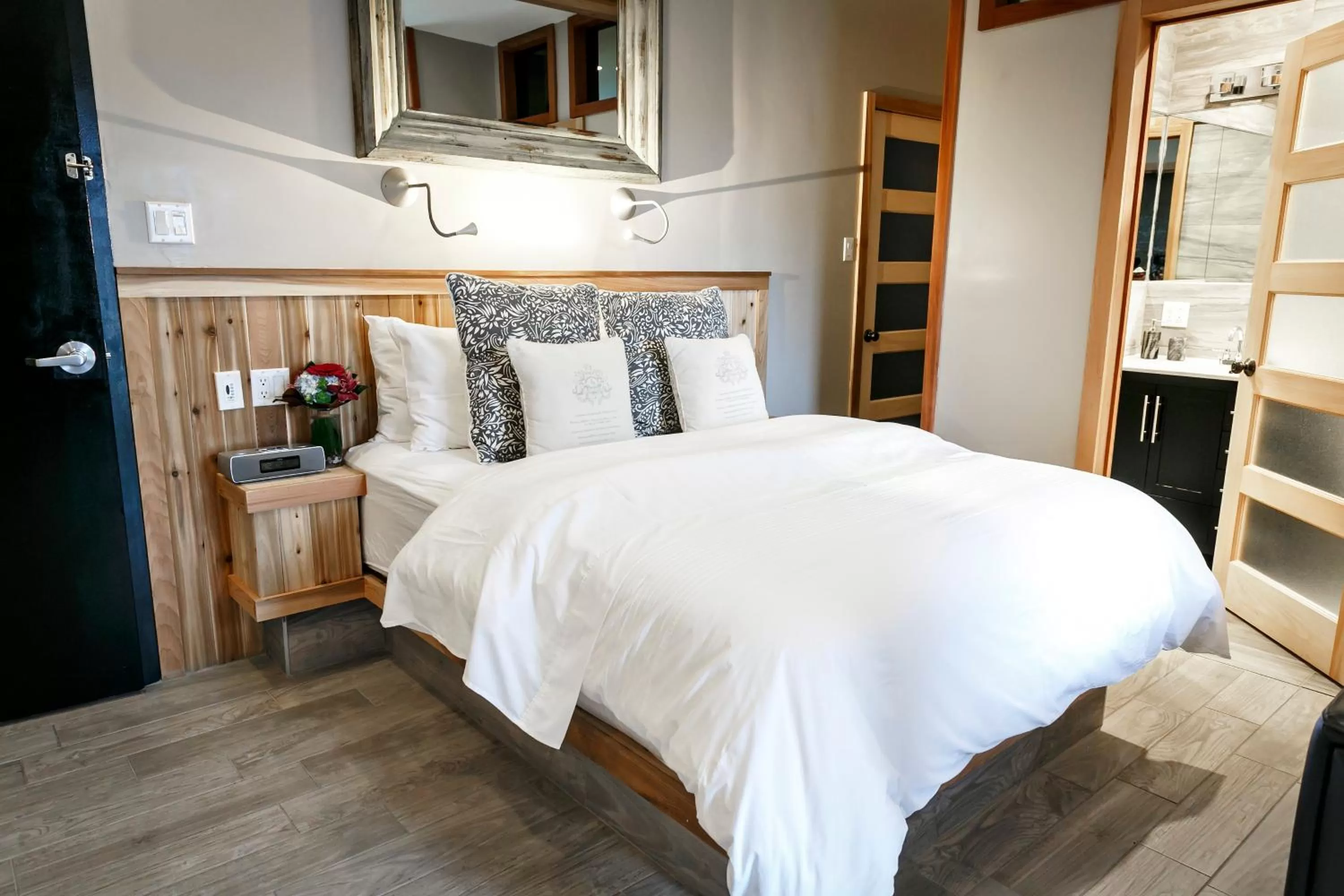 Bedroom, Bed in Blue on Water