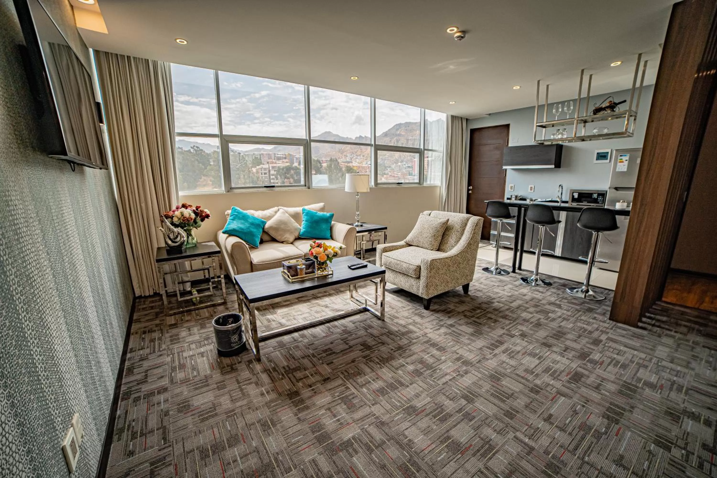 Living room in Hotel La Peonía