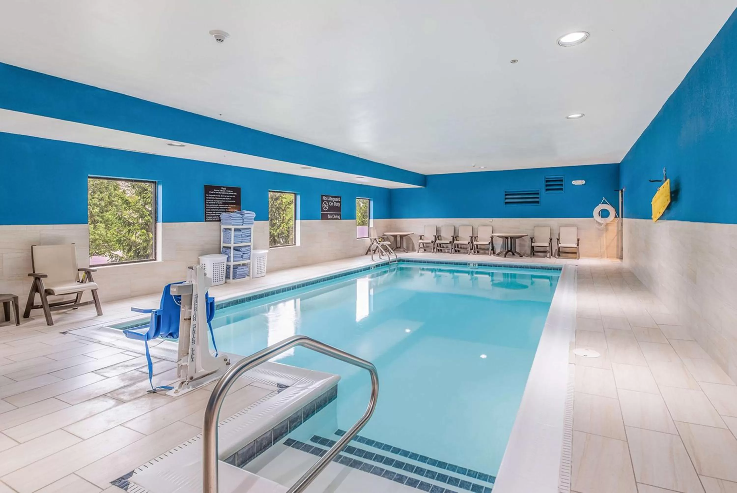 Pool view in Hampton Inn Greenfield