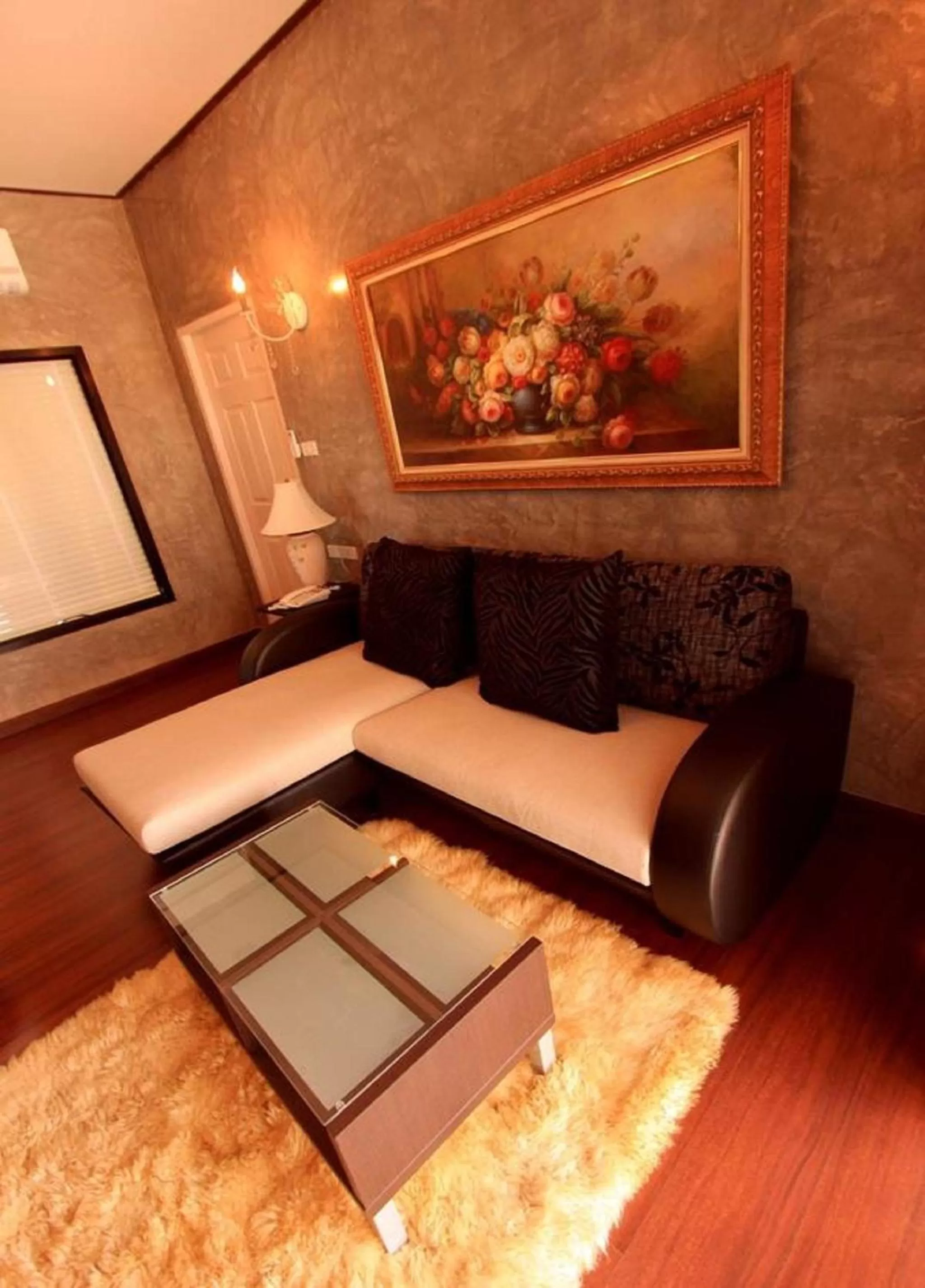 Seating area in G2 Boutique Hotel