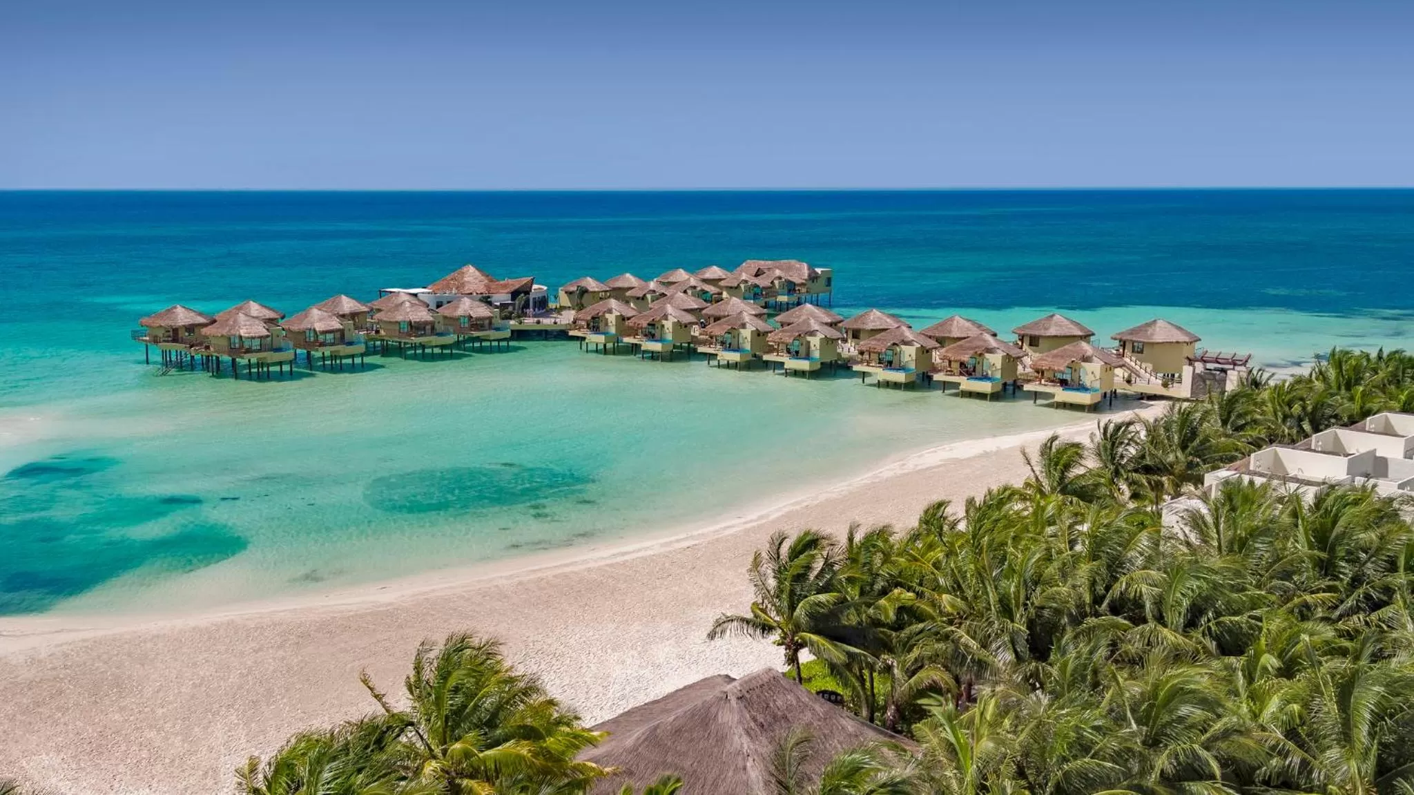Swimming pool, Beach in Palafitos Overwater Bungalows at El Dorado Maroma, Gourmet All Inclusive by Karisma - Adults Only