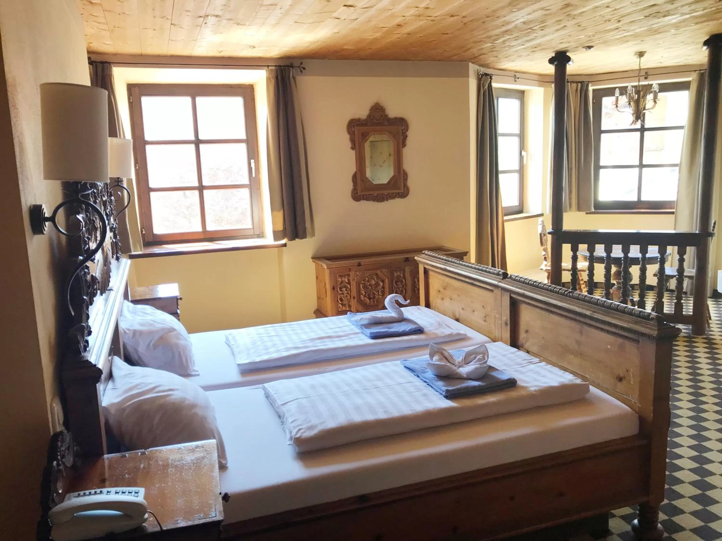 Bed in Family Hotel Schloss Rosenegg