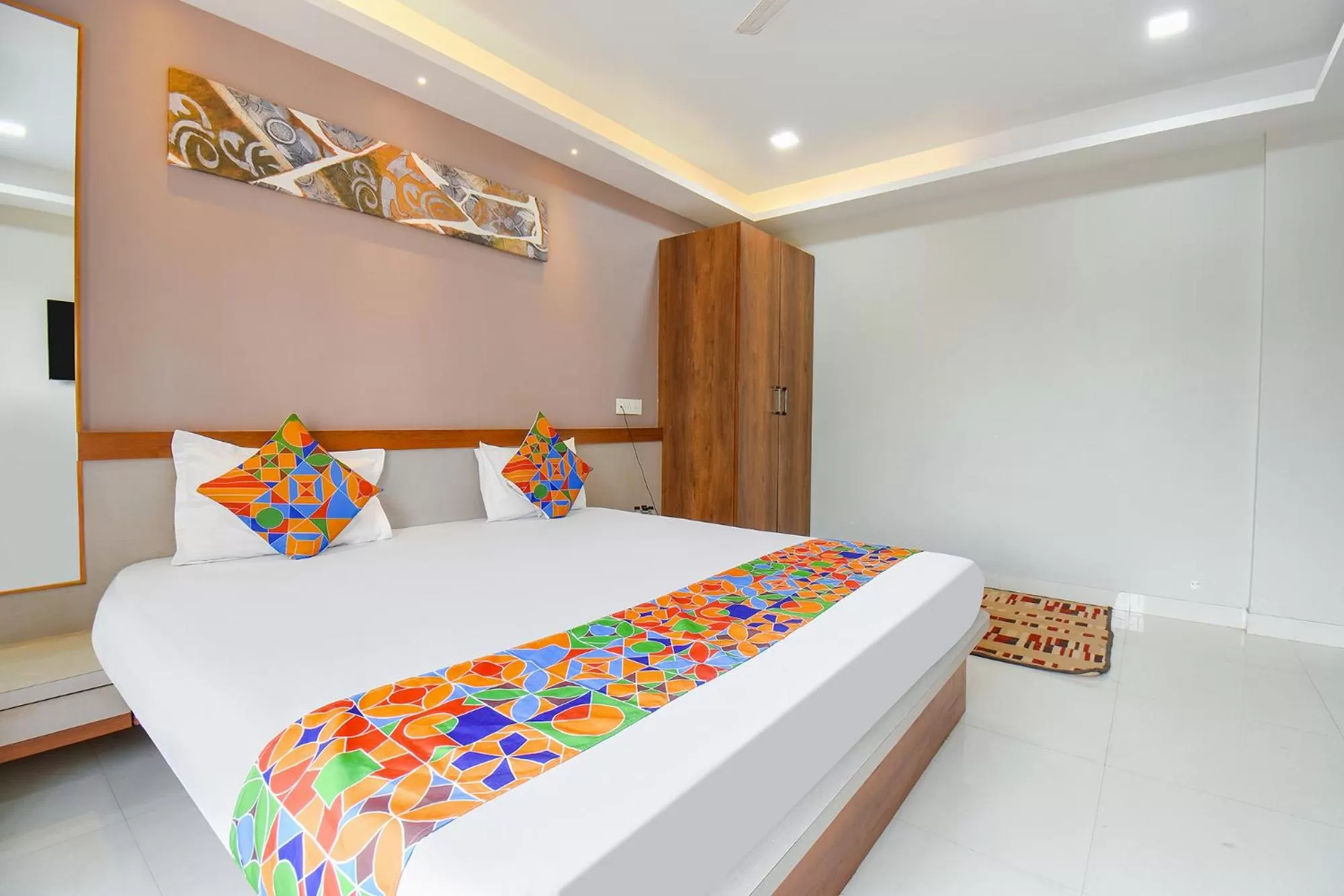 Bed in FabHotel Prime Rajmudra - Nr Butterfly Park - Hinjawadi