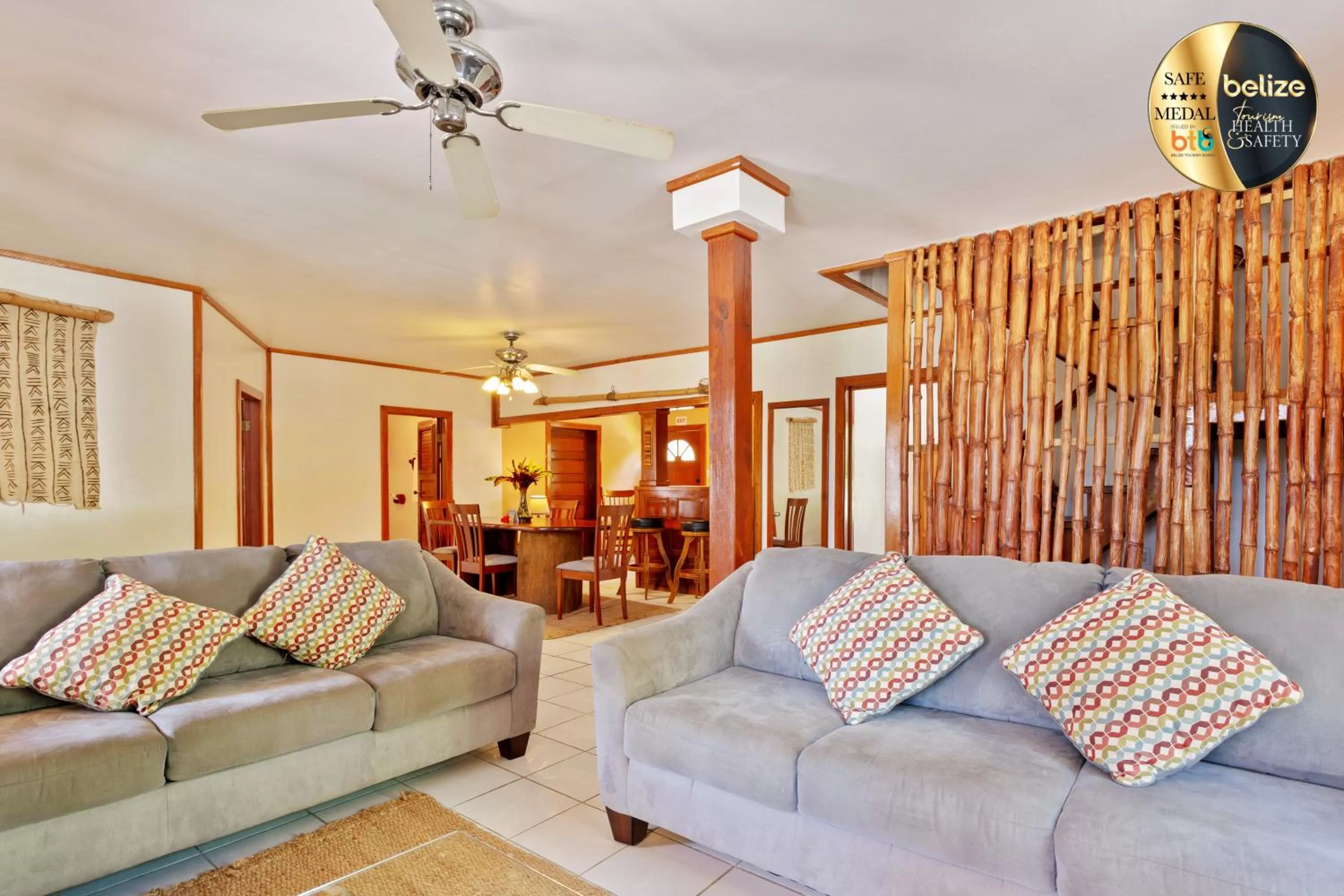 Living room in Portofino Beach Resort-An Authentic Island Escape!
