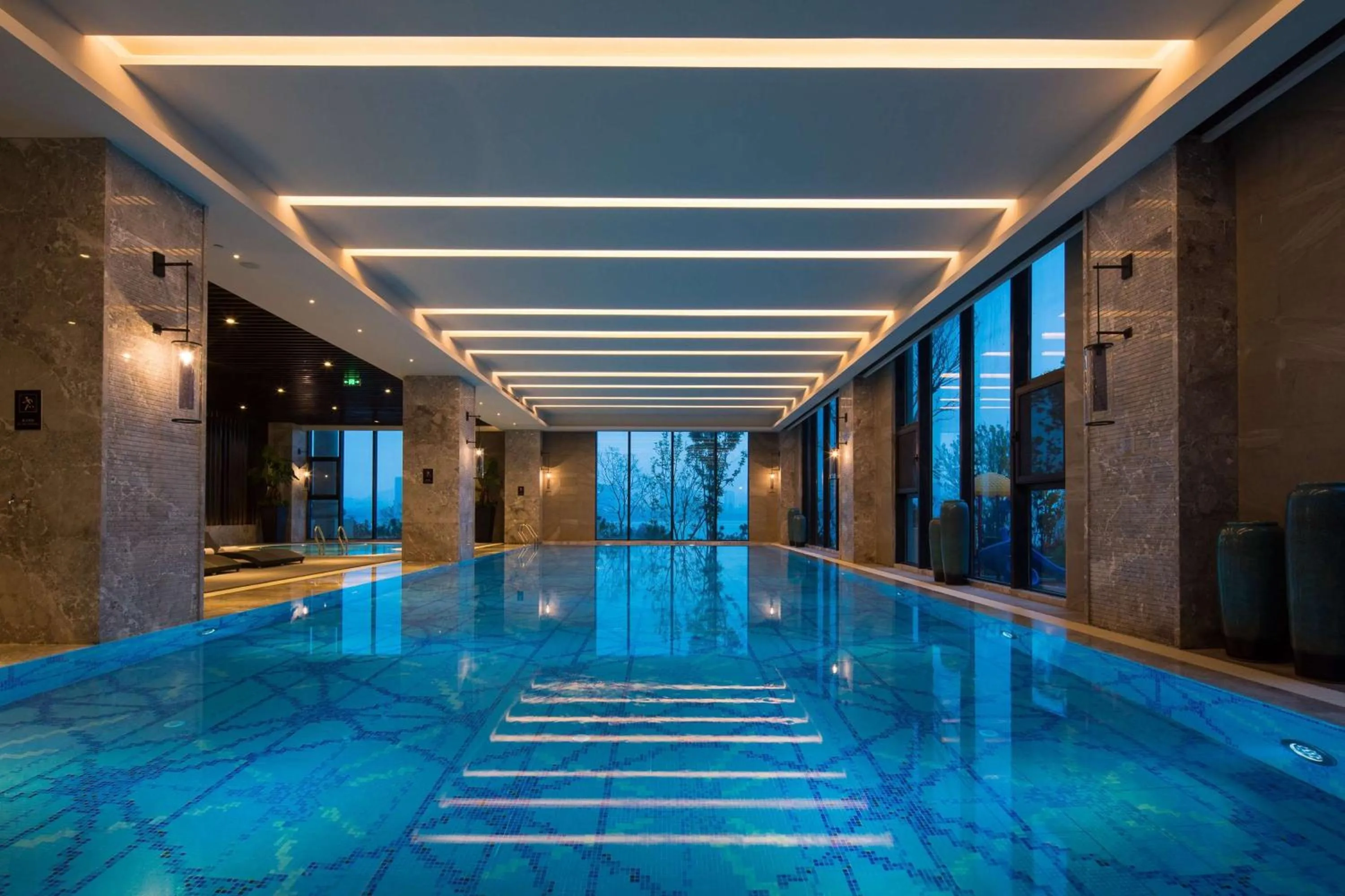 Pool view in Doubletree By Hilton Qingdao Oriental Movie Metropolis