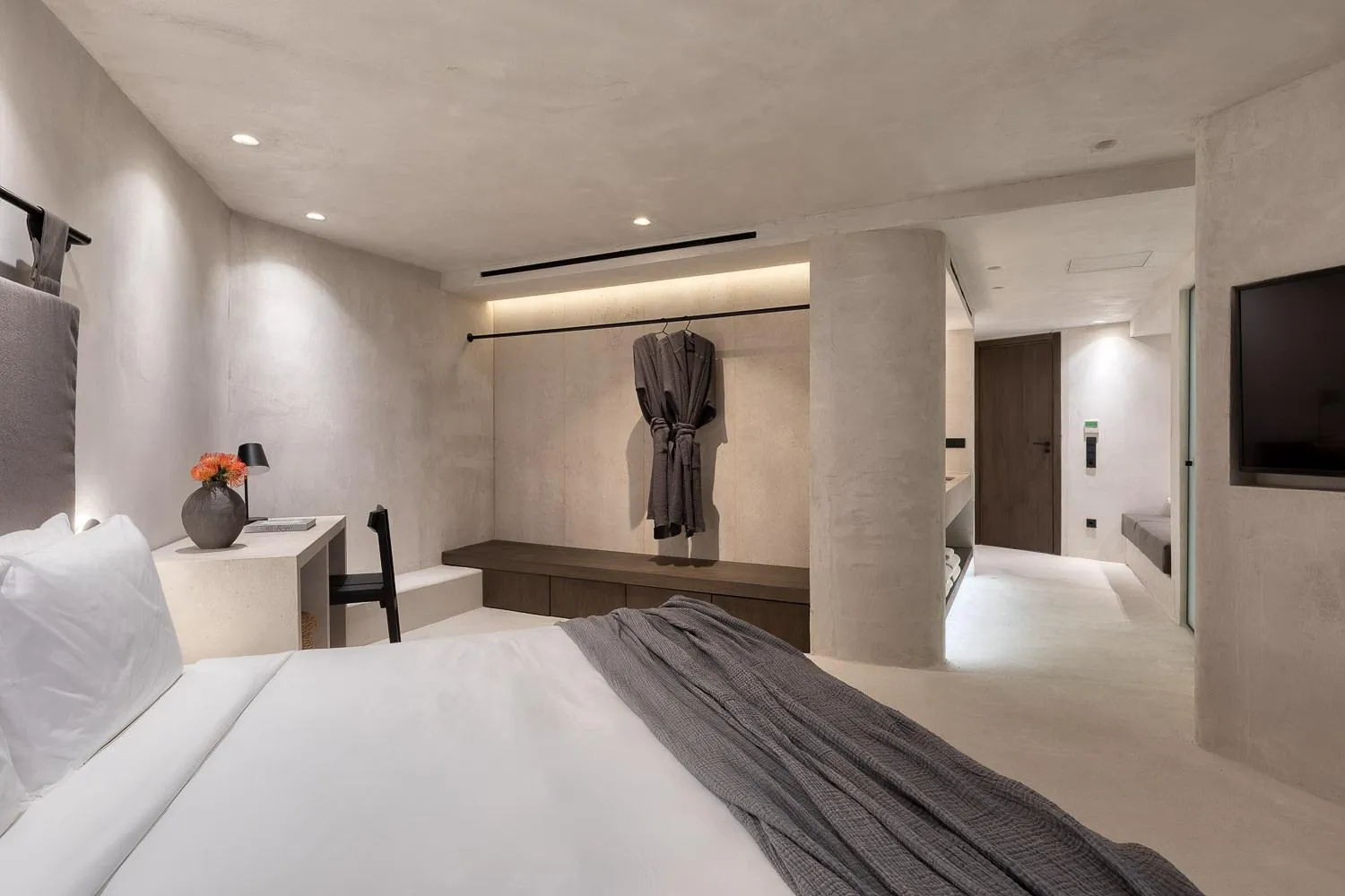 Bed in Rocabella Mykonos Hotel