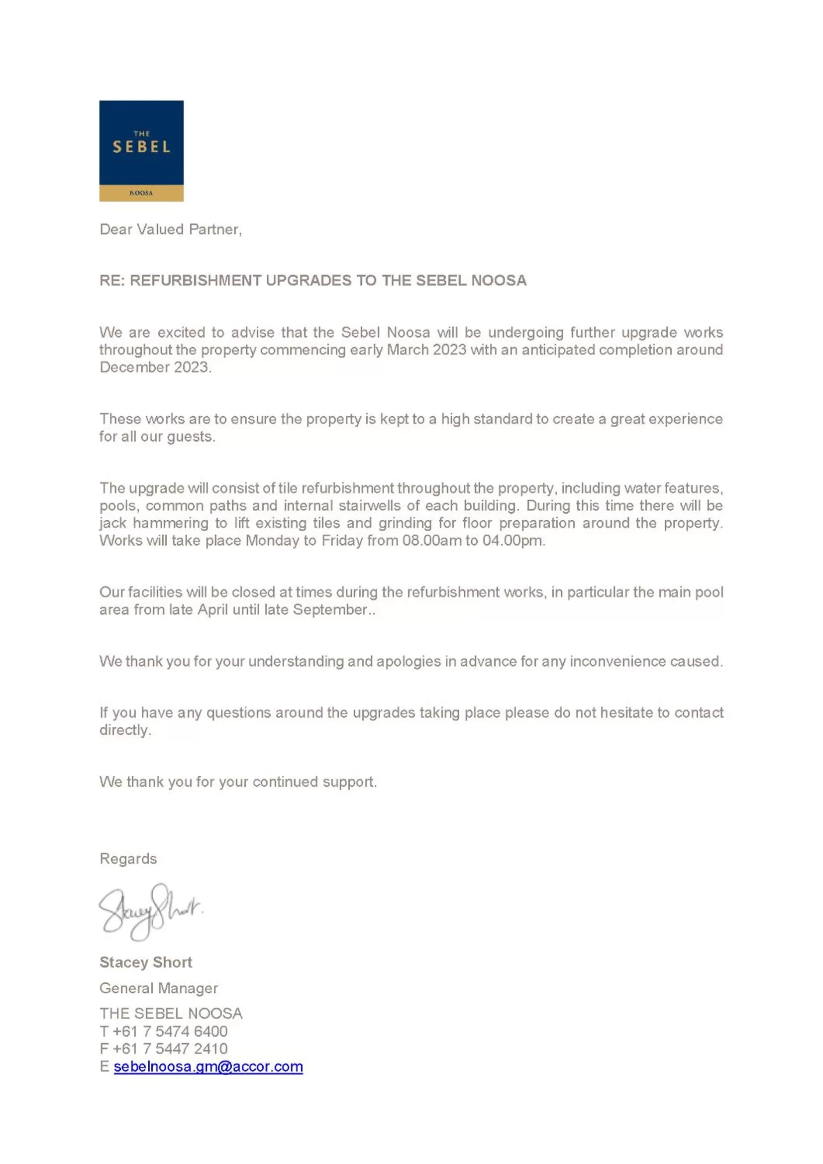 Text overlay in The Sebel Noosa