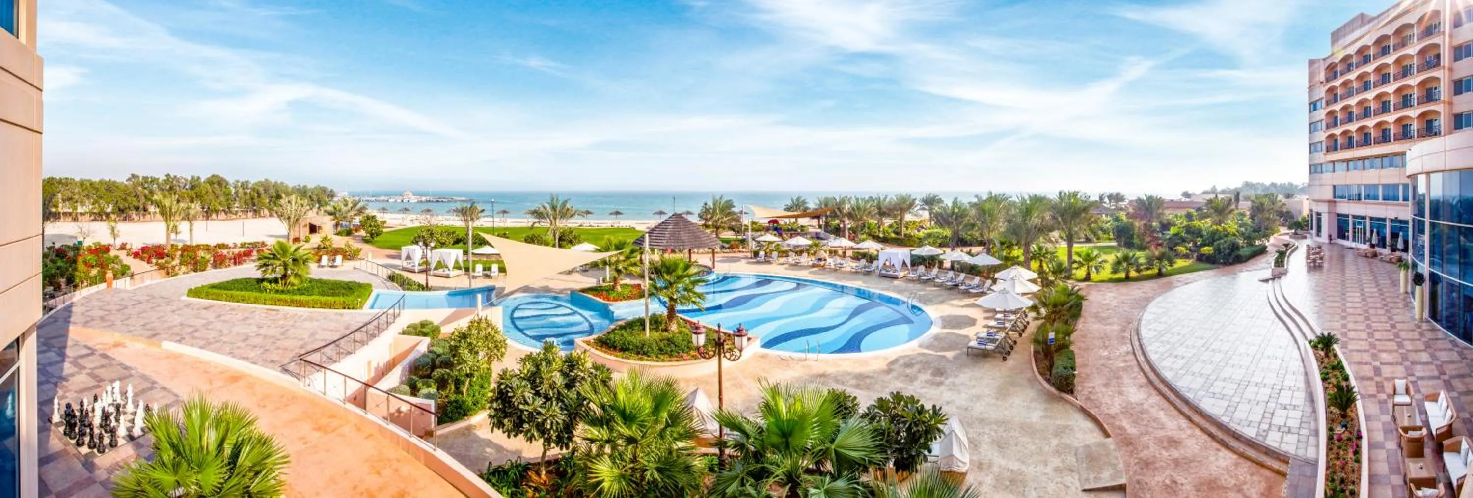 Pool view in Danat Jebel Dhanna Resort