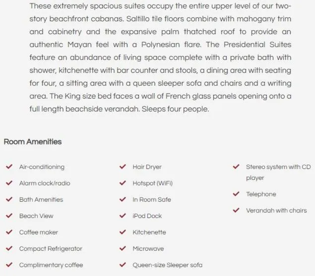 Presidential Suite in Ramon's Village Resort