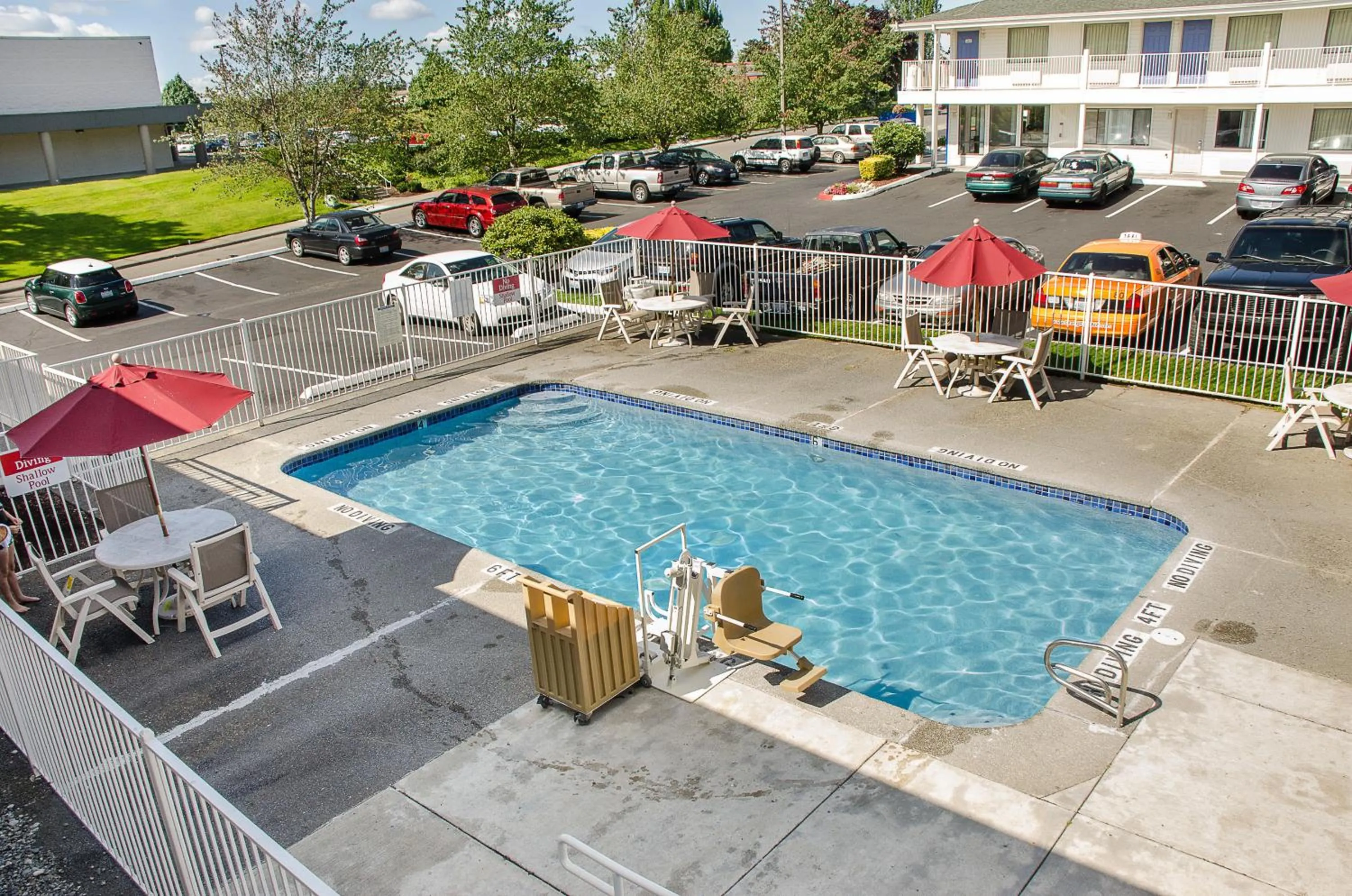 Swimming pool in Motel 6-Tacoma, WA - South