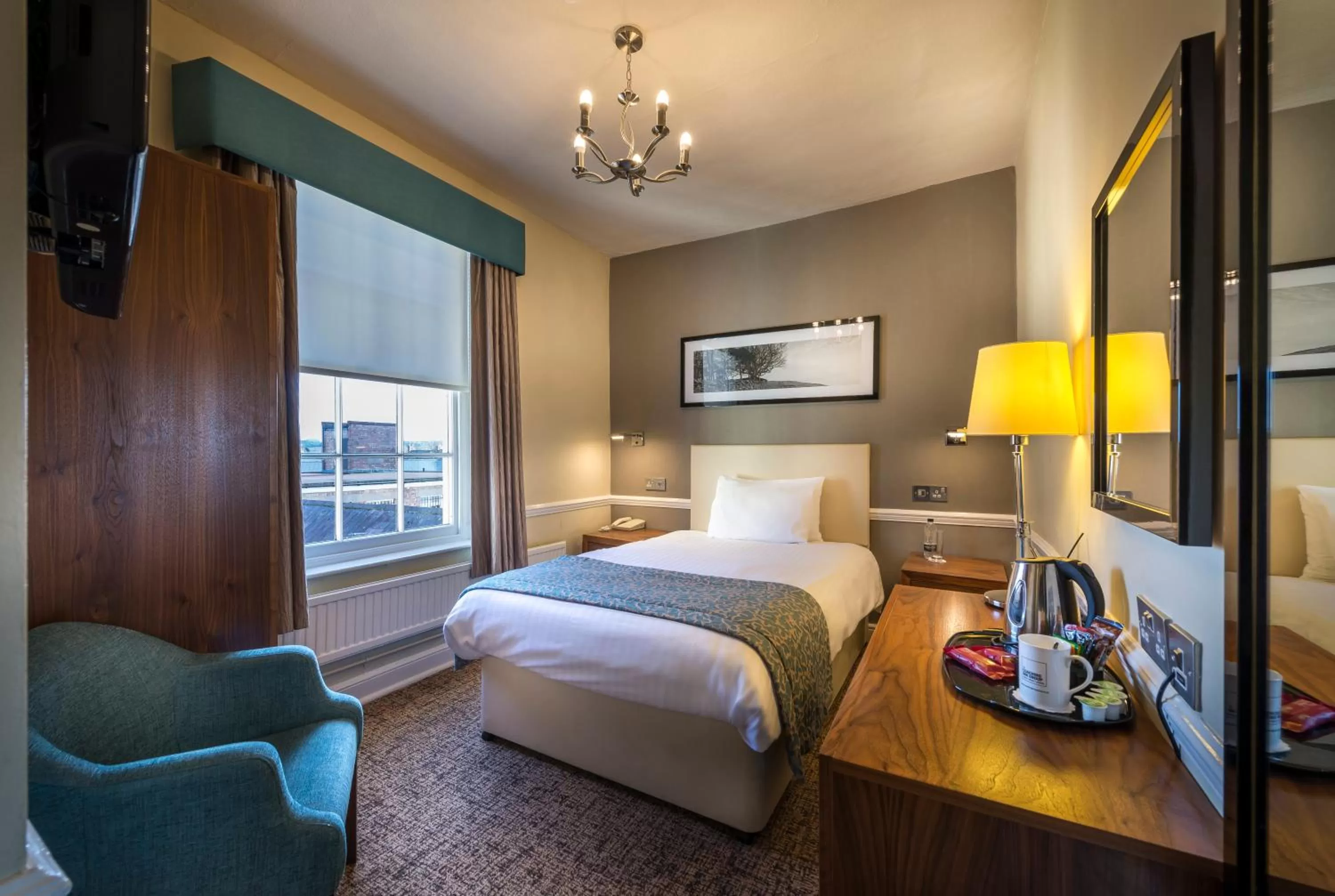 Bedroom, Bed in The Three Swans Hotel, Market Harborough, Leicestershire - The Coaching Inn Group