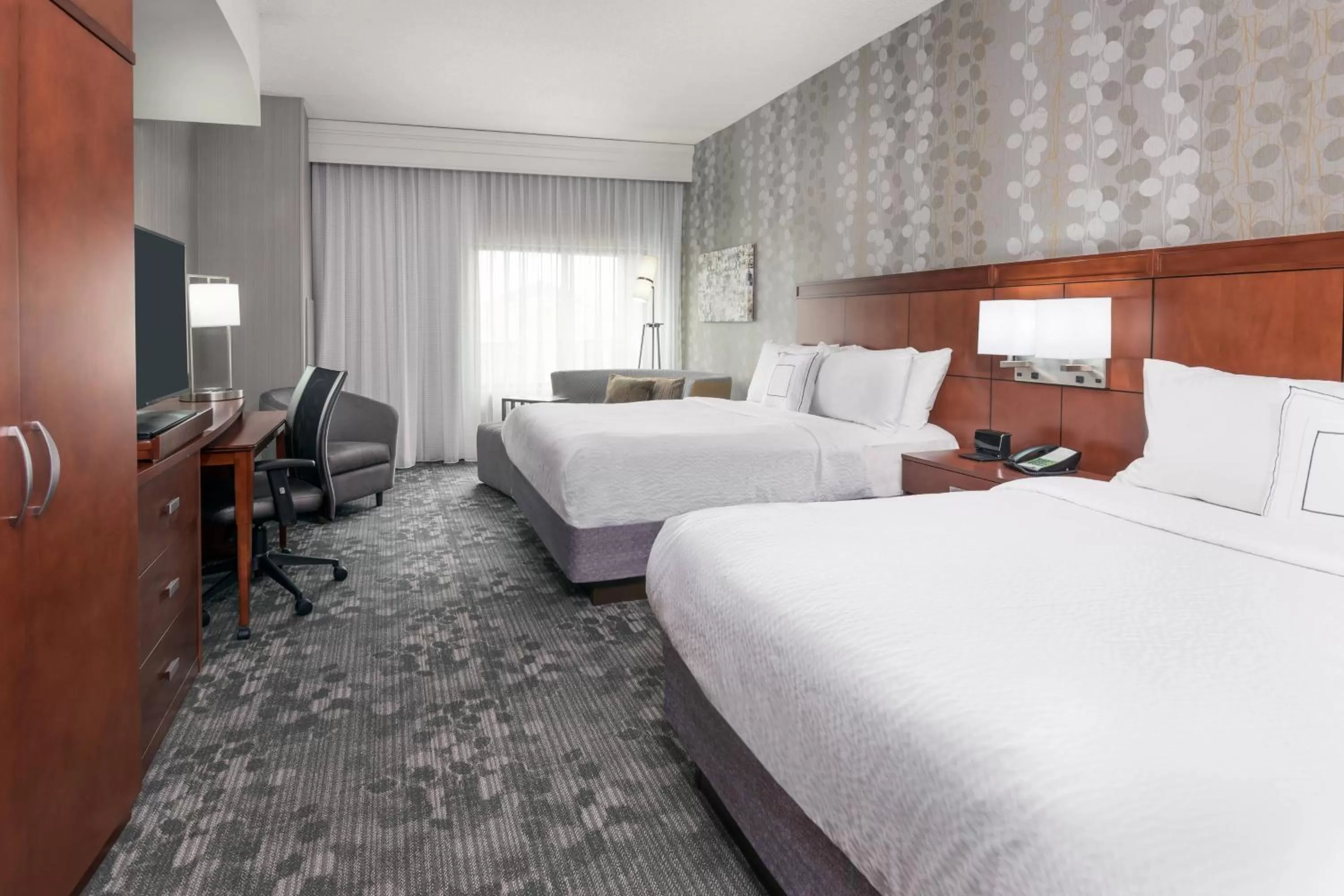 Queen Room with Two Queen Beds and Adapted Tub - Mobility and Hearing Accessible in Courtyard by Marriott Buffalo Airport