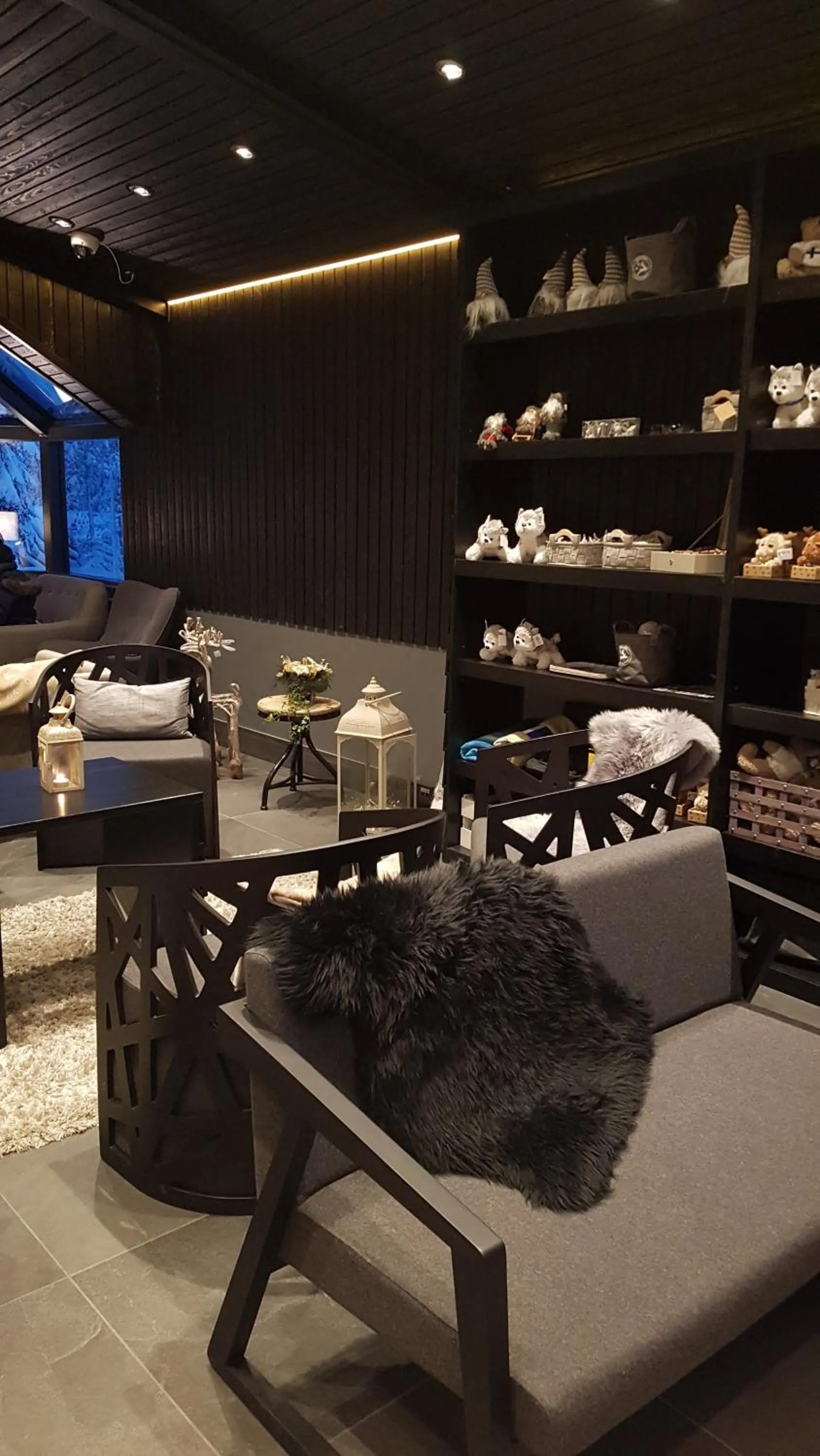 Seating area in Santa's Igloos Arctic Circle