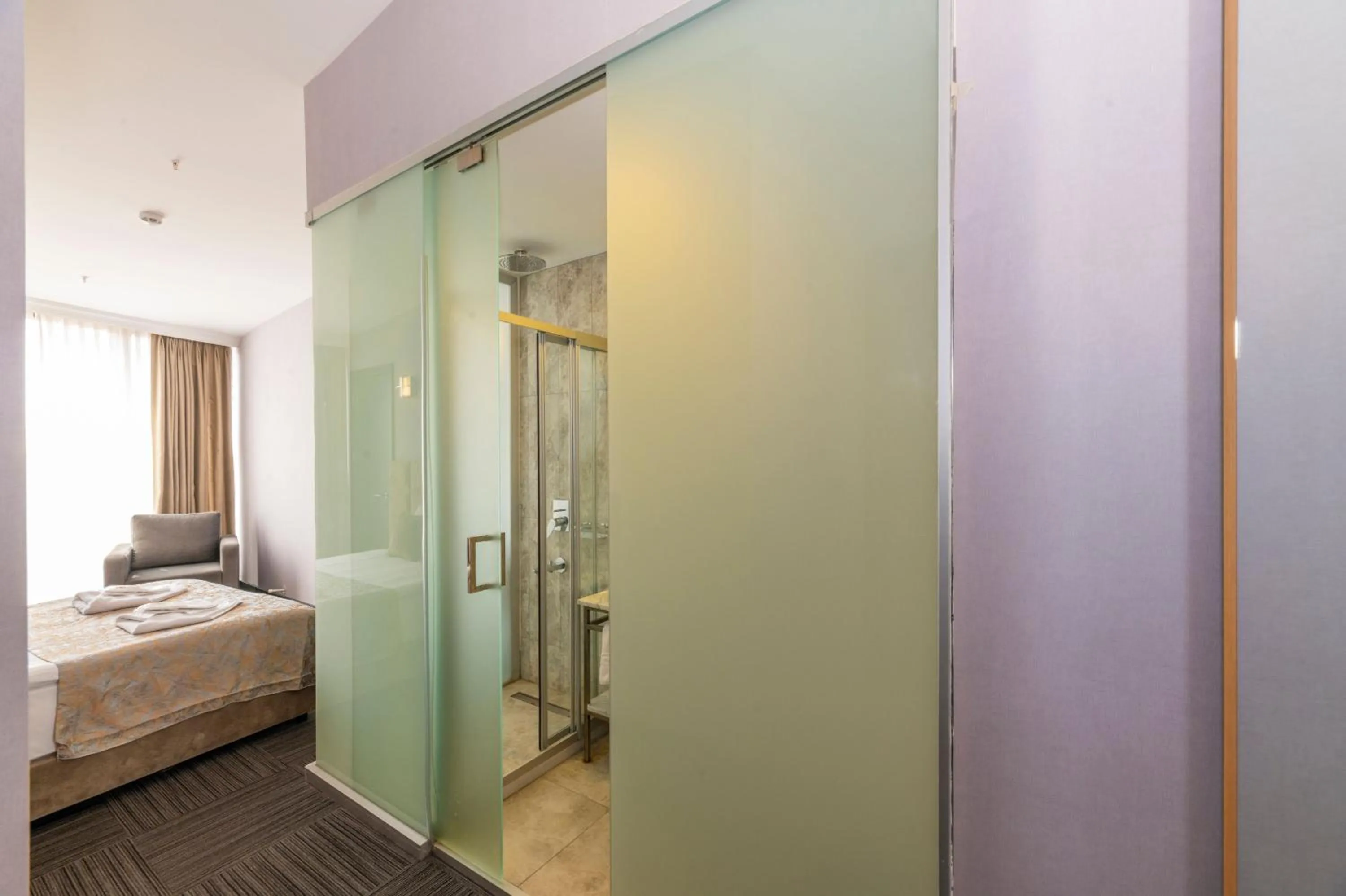 Bathroom, Bed in Taksim Hotel V Plus