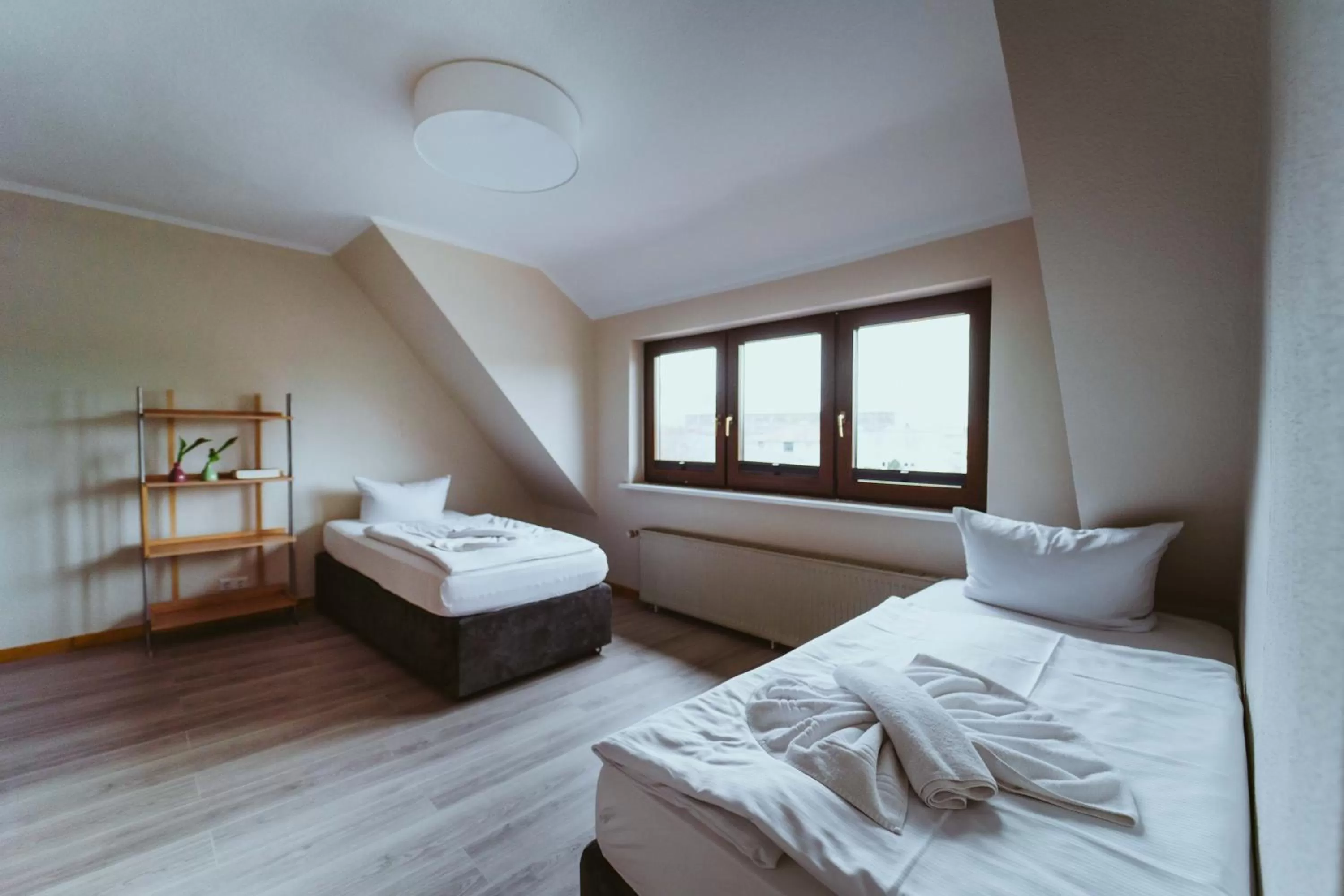 Bed in Aparthotel Stralsund Studios und Apartments