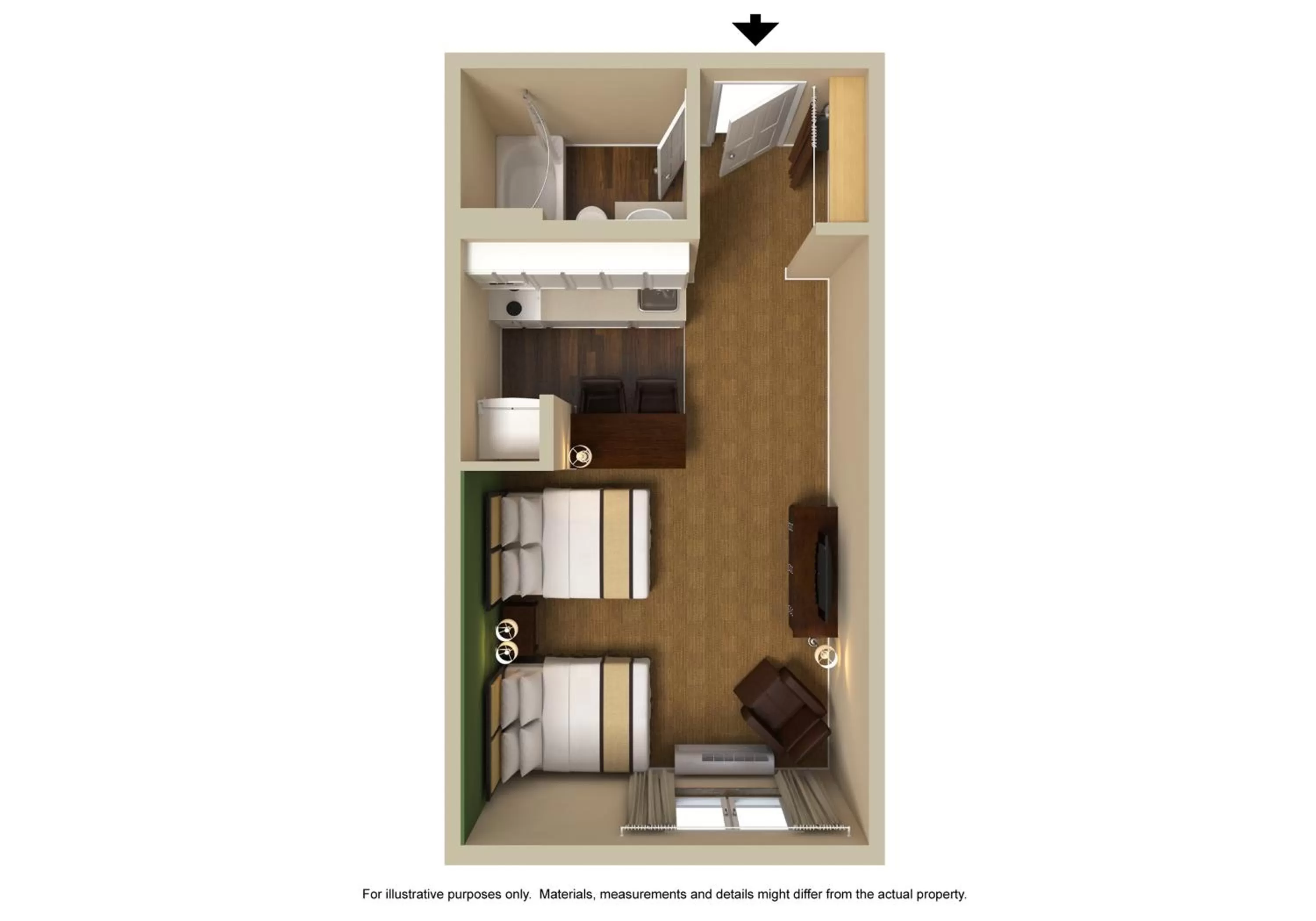 Floor plan in Extended Stay America Select Suites - Greenville - Airport