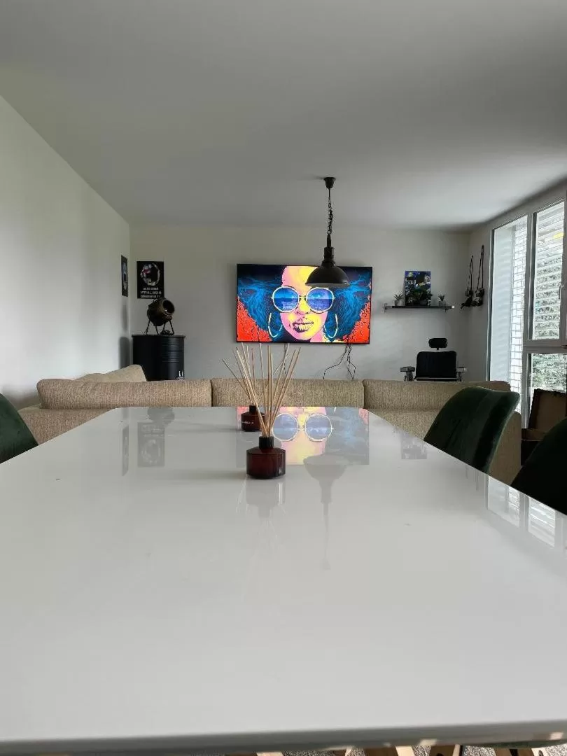 Communal lounge/ TV room in Chambre double Montreux