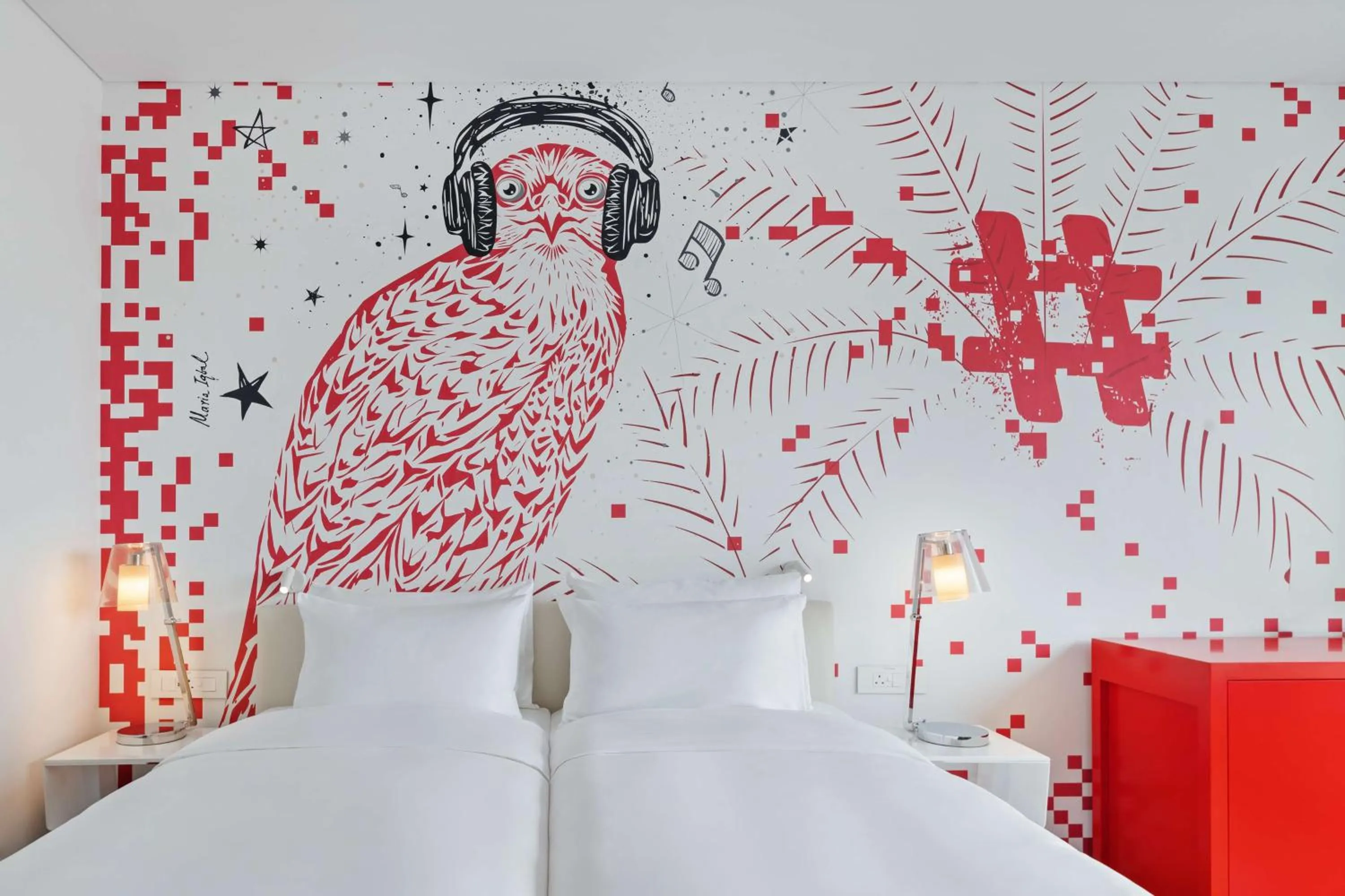 Bedroom, Bed in Radisson RED Dubai Silicon Oasis