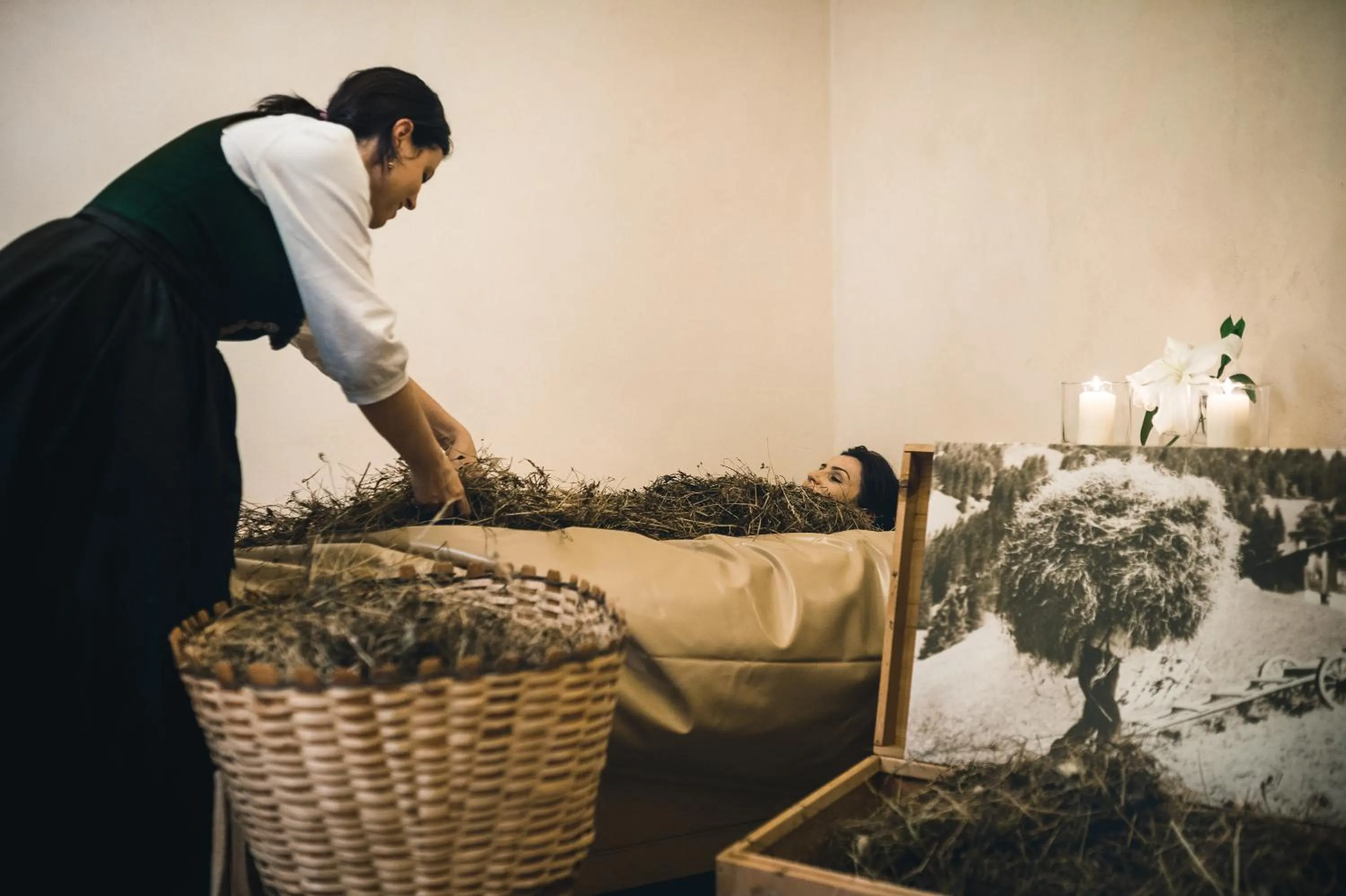 Hot Spring Bath in Kolfuschgerhof Mountain Resort