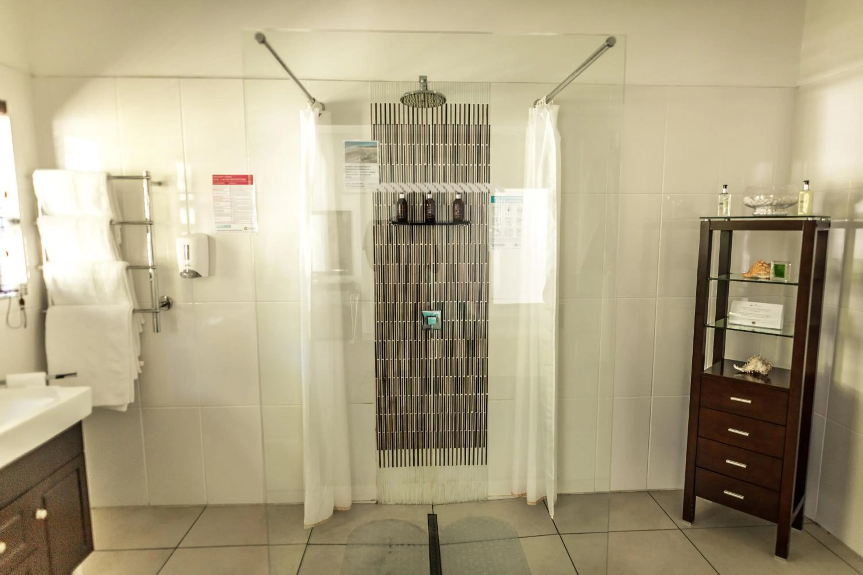 Shower in Point B Guest House -Sustainable Solar Energy