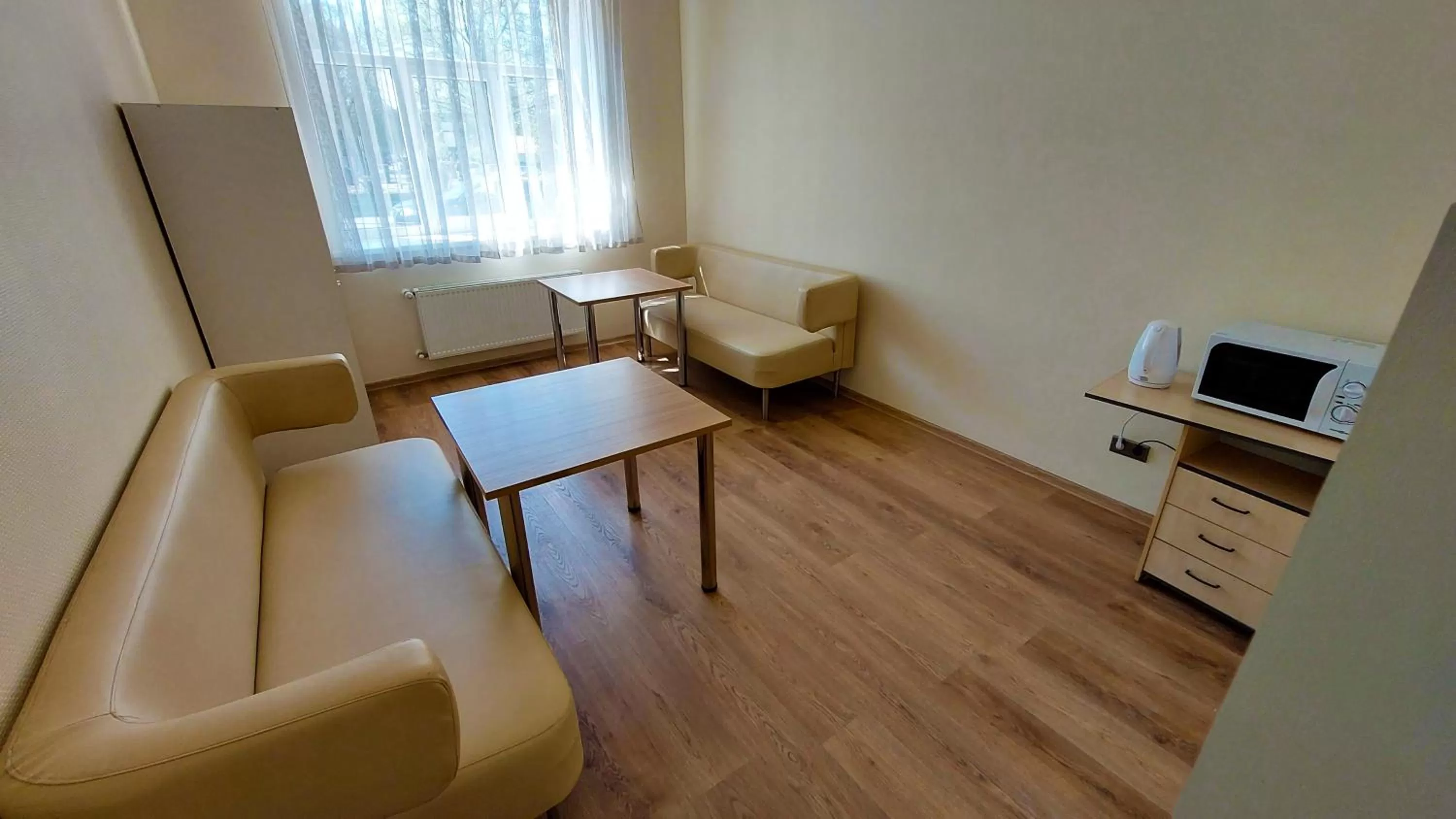 Seating area in Happy Hotel