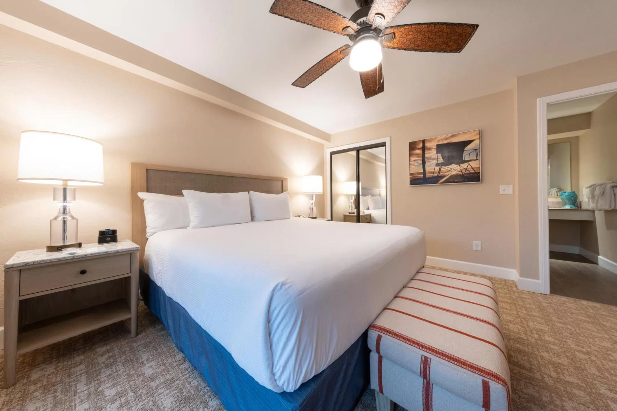 Bedroom, Bed in Southern California Beach Club