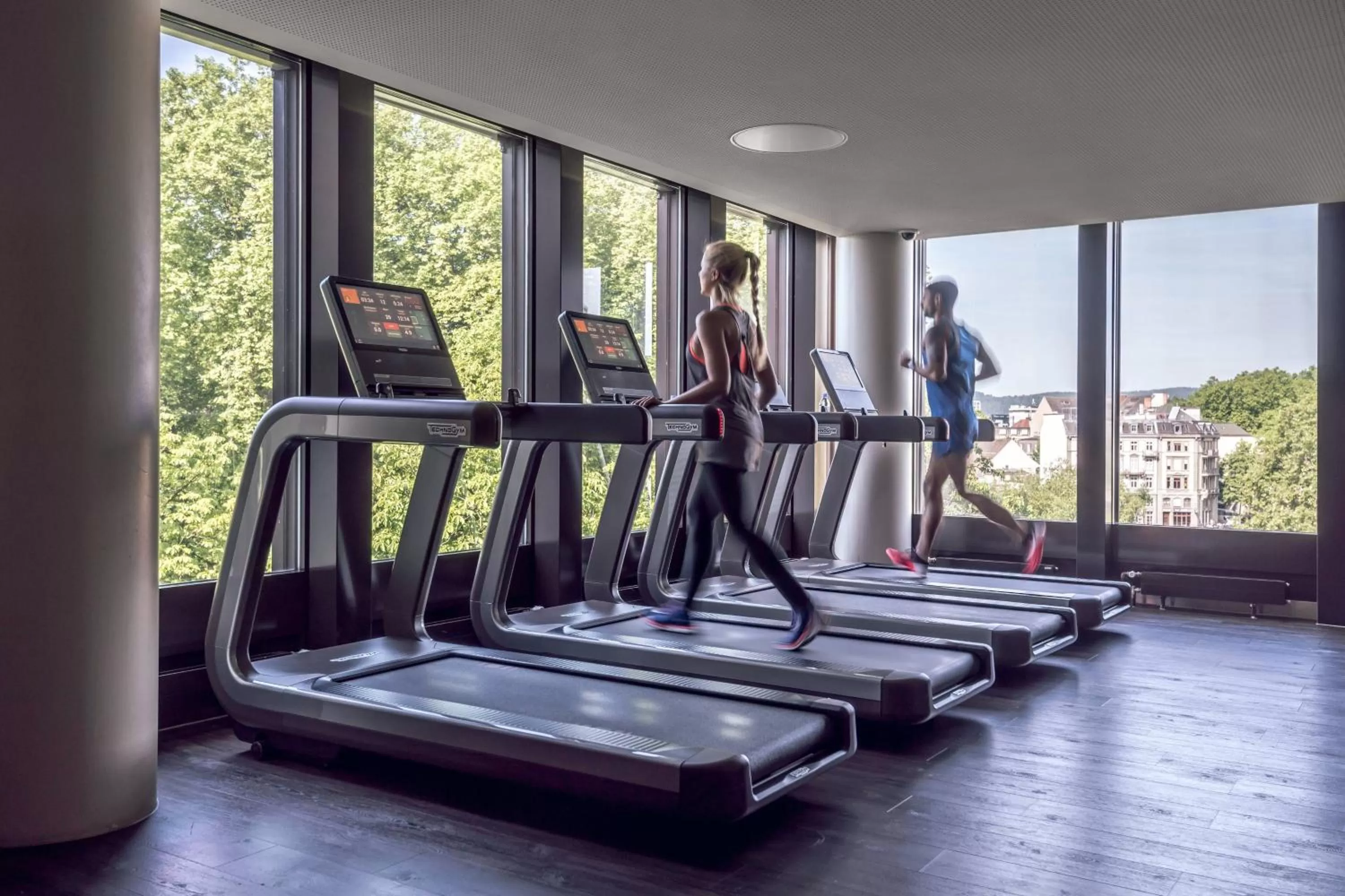 Fitness centre/facilities in Zurich Marriott Hotel