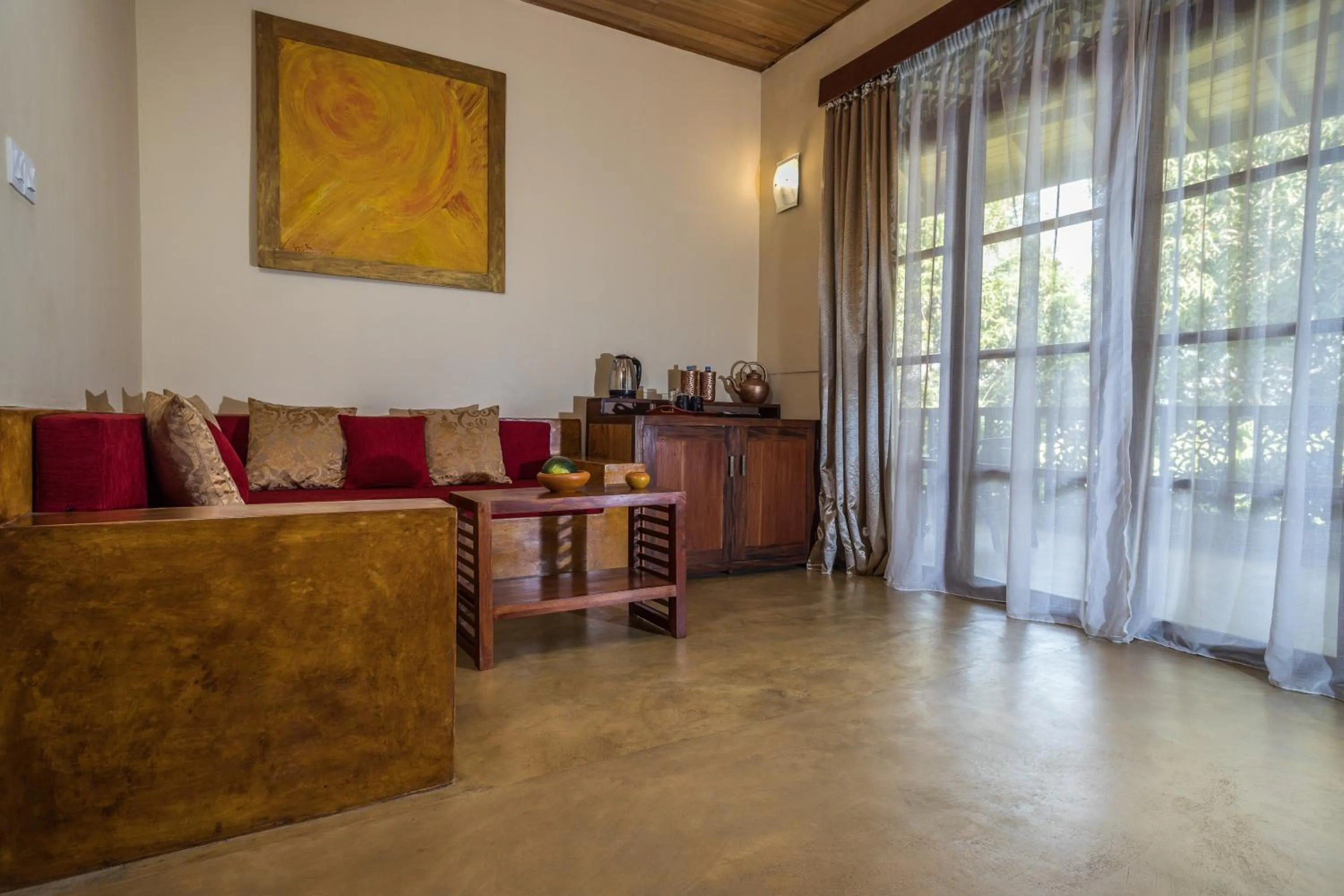 Seating area in Yasmin Hill Longevity Oasis