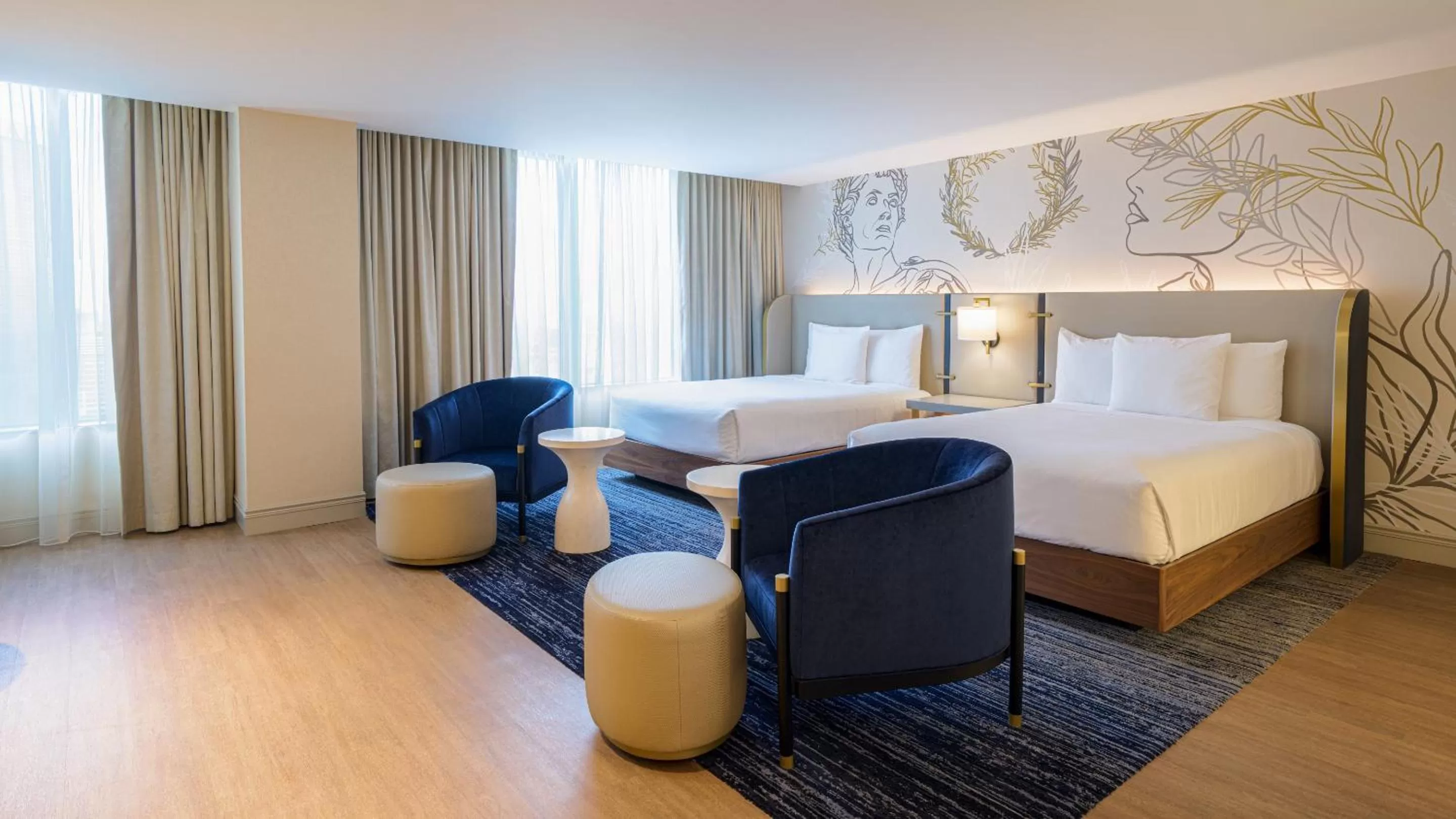 Bedroom, Bed in Caesars Atlantic City, A Caesars Destination
