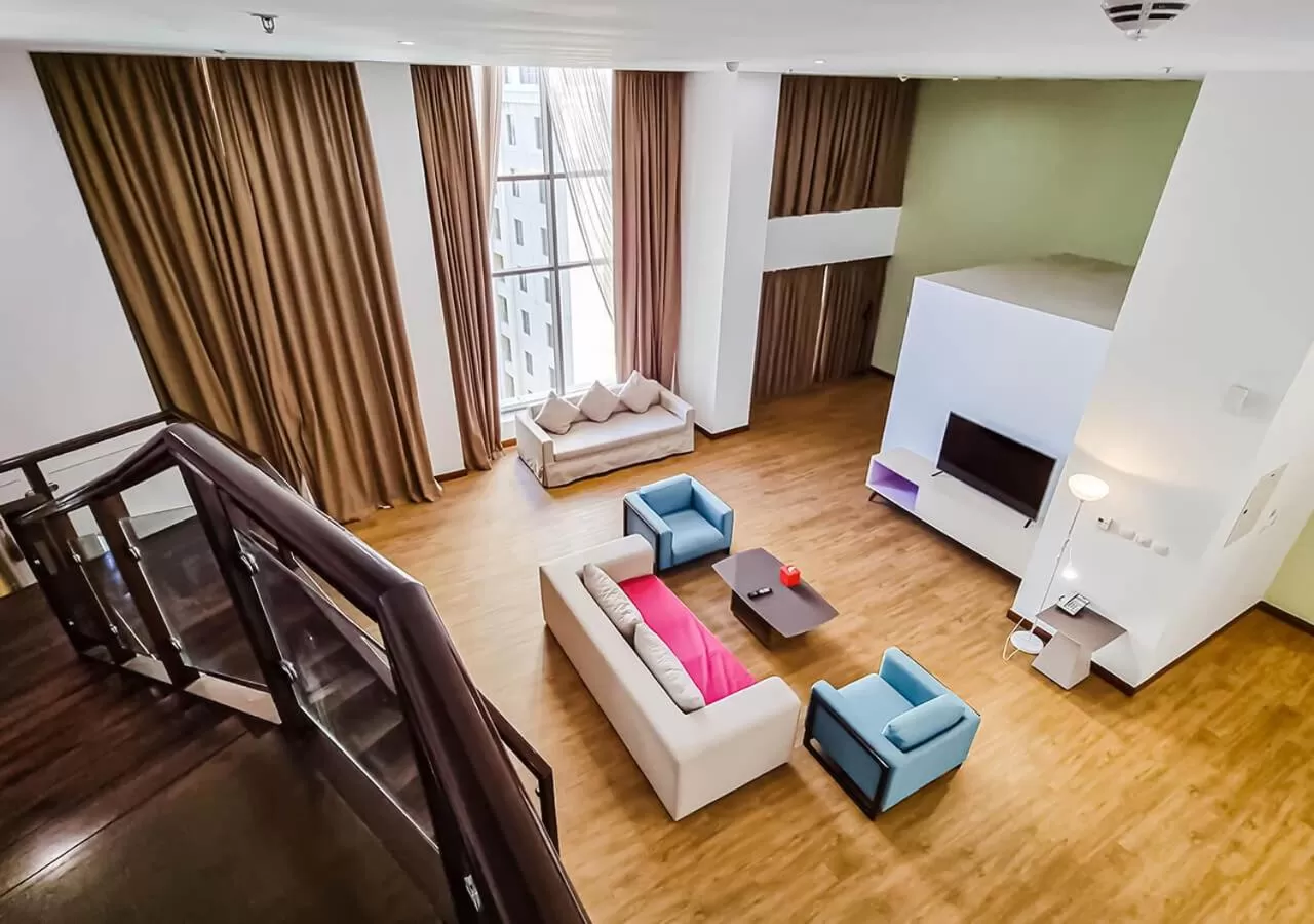 Living room, Bed in Ramada Hotel, Suites and Apartments by Wyndham Dubai JBR