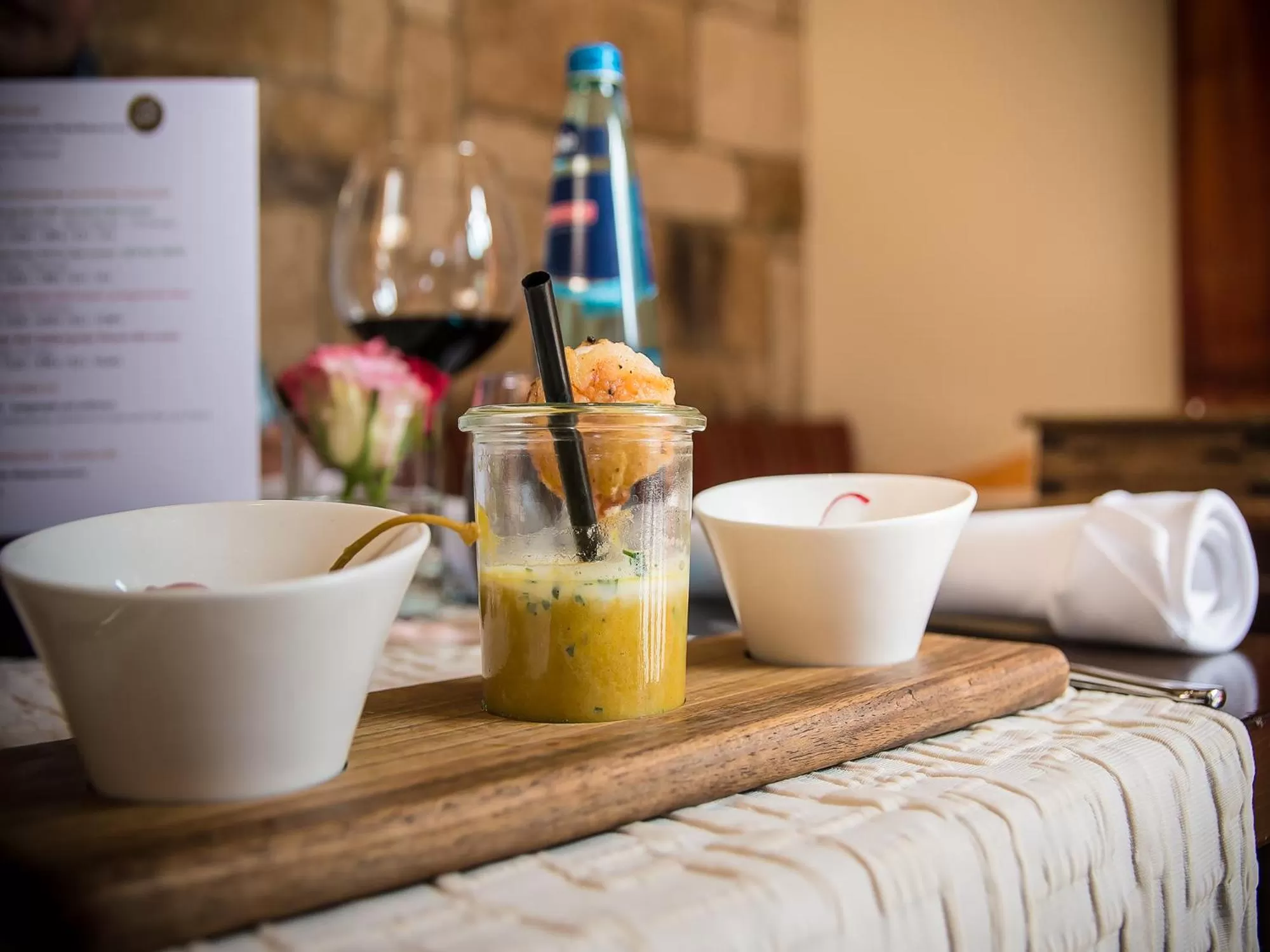 Food close-up in Hotel Restaurant Kochschule Rössle