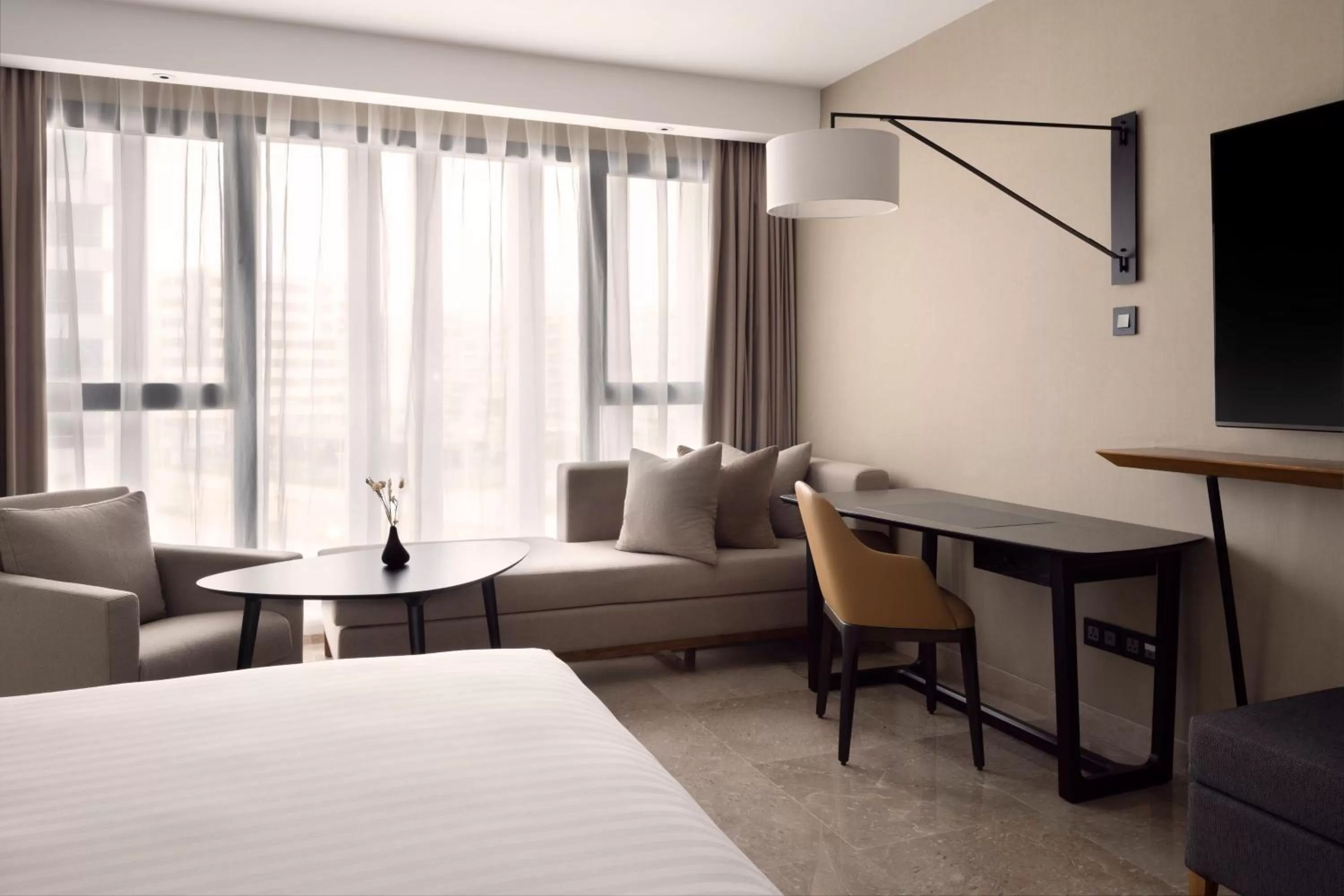 Photo of the whole room, Bed in Tunis Marriott Hotel