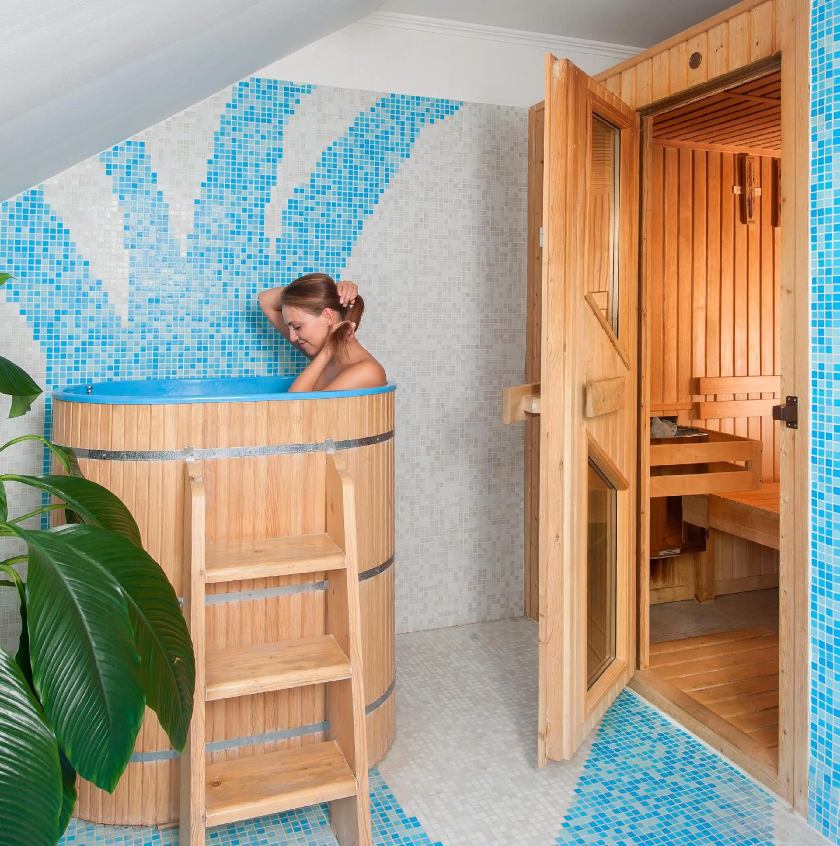 Sauna, Bed in April hotel Panorama