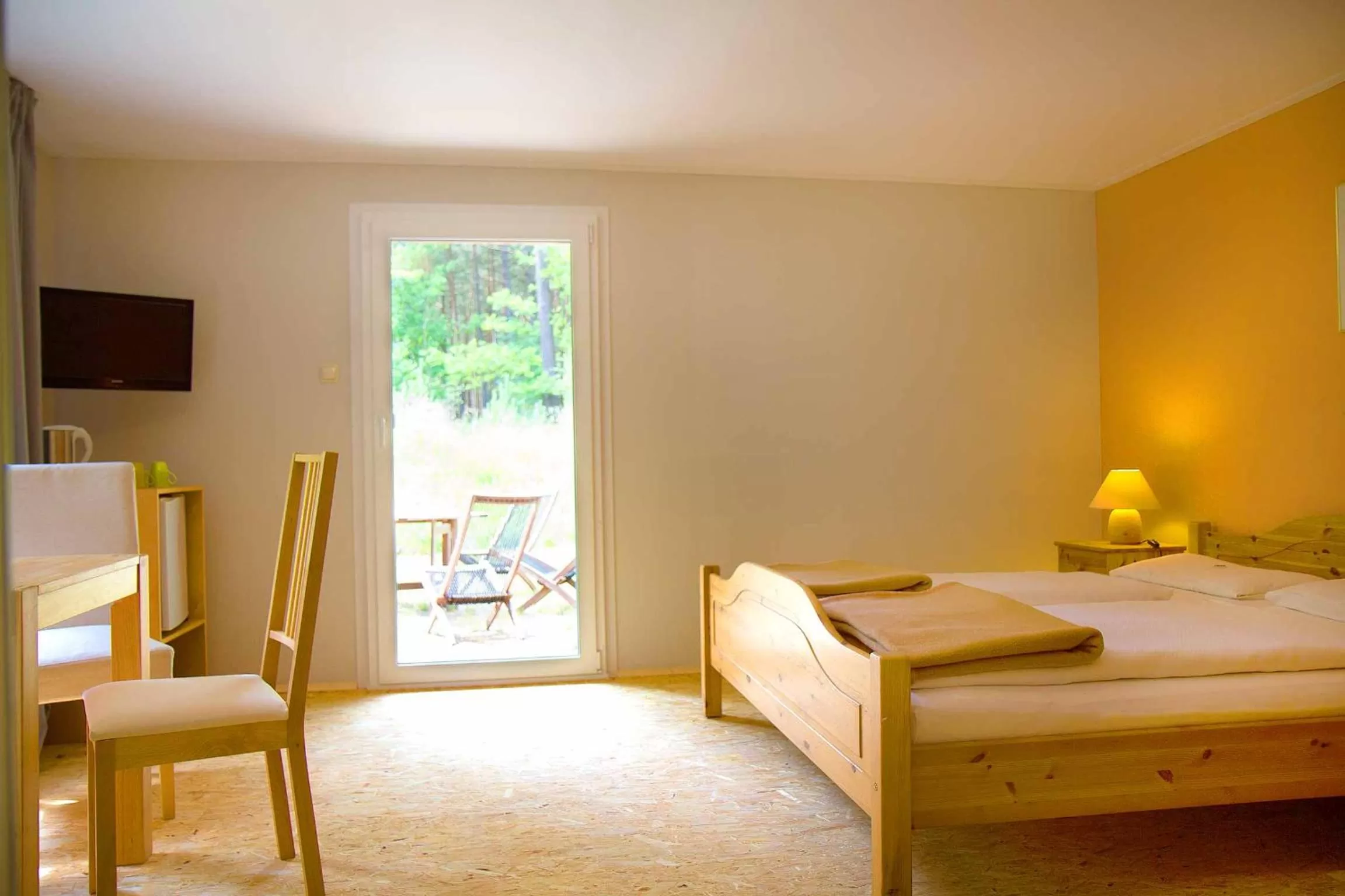 Bed in Biohotel Spöktal