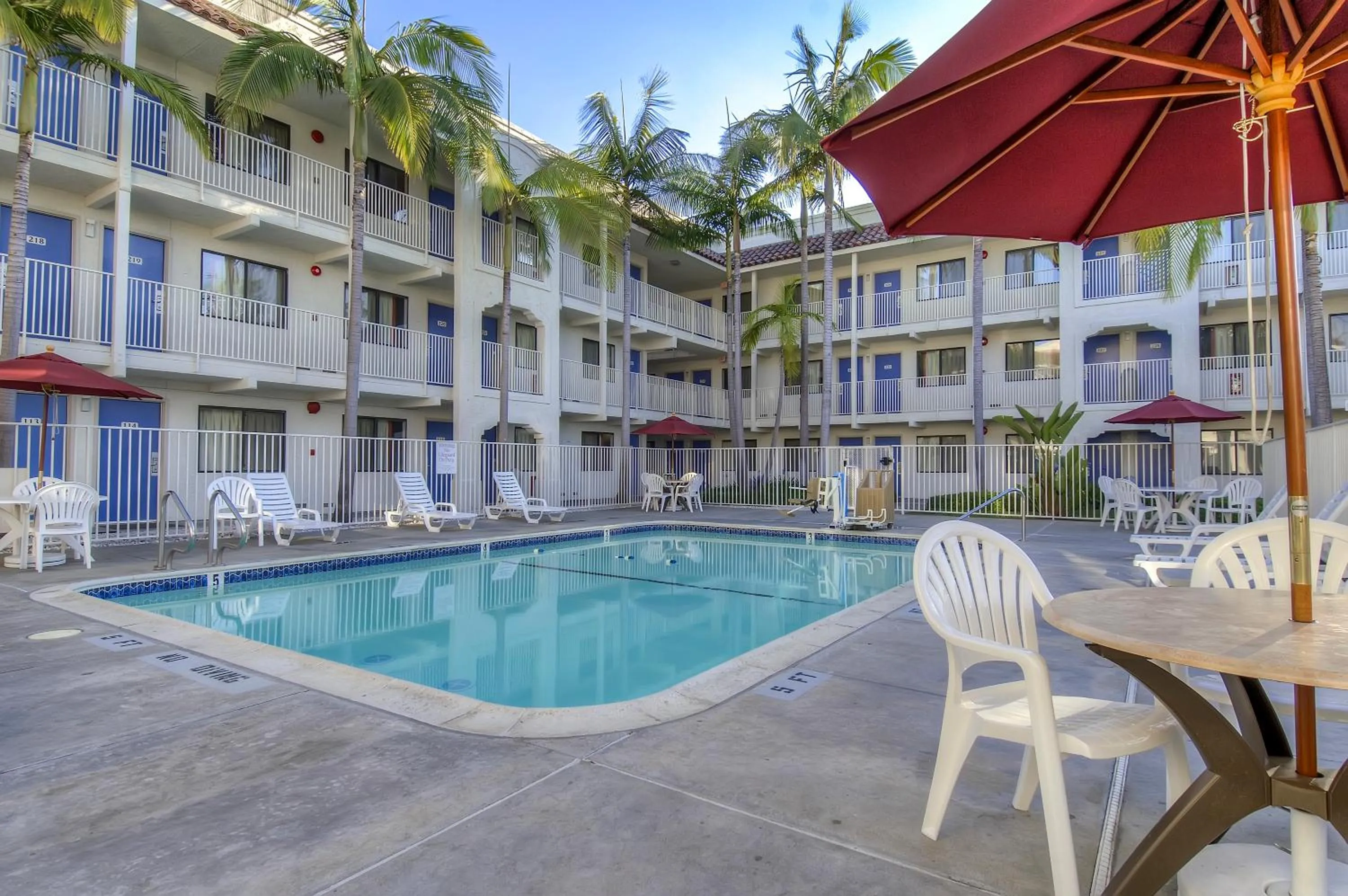 Swimming pool in Motel 6-Oceanside, CA