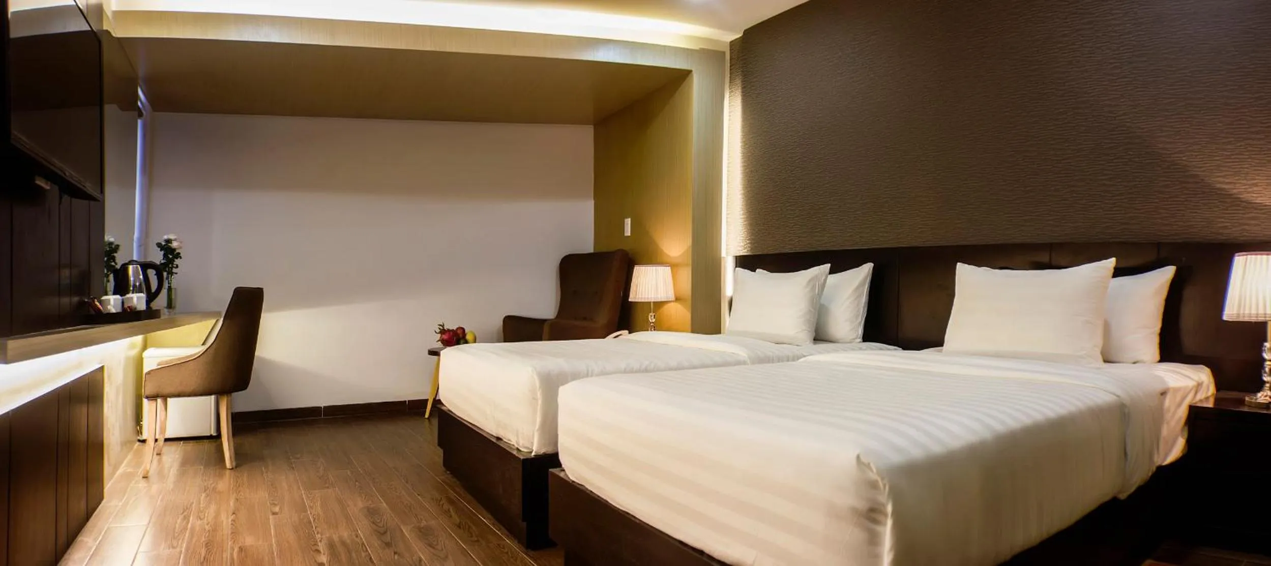 Bed in Golden Nha Trang Hotel