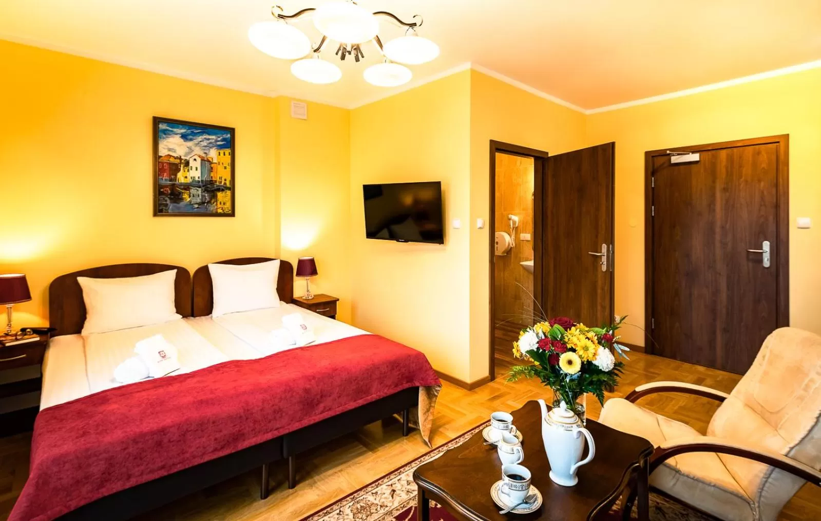 Bed in Hotel Kasztelan