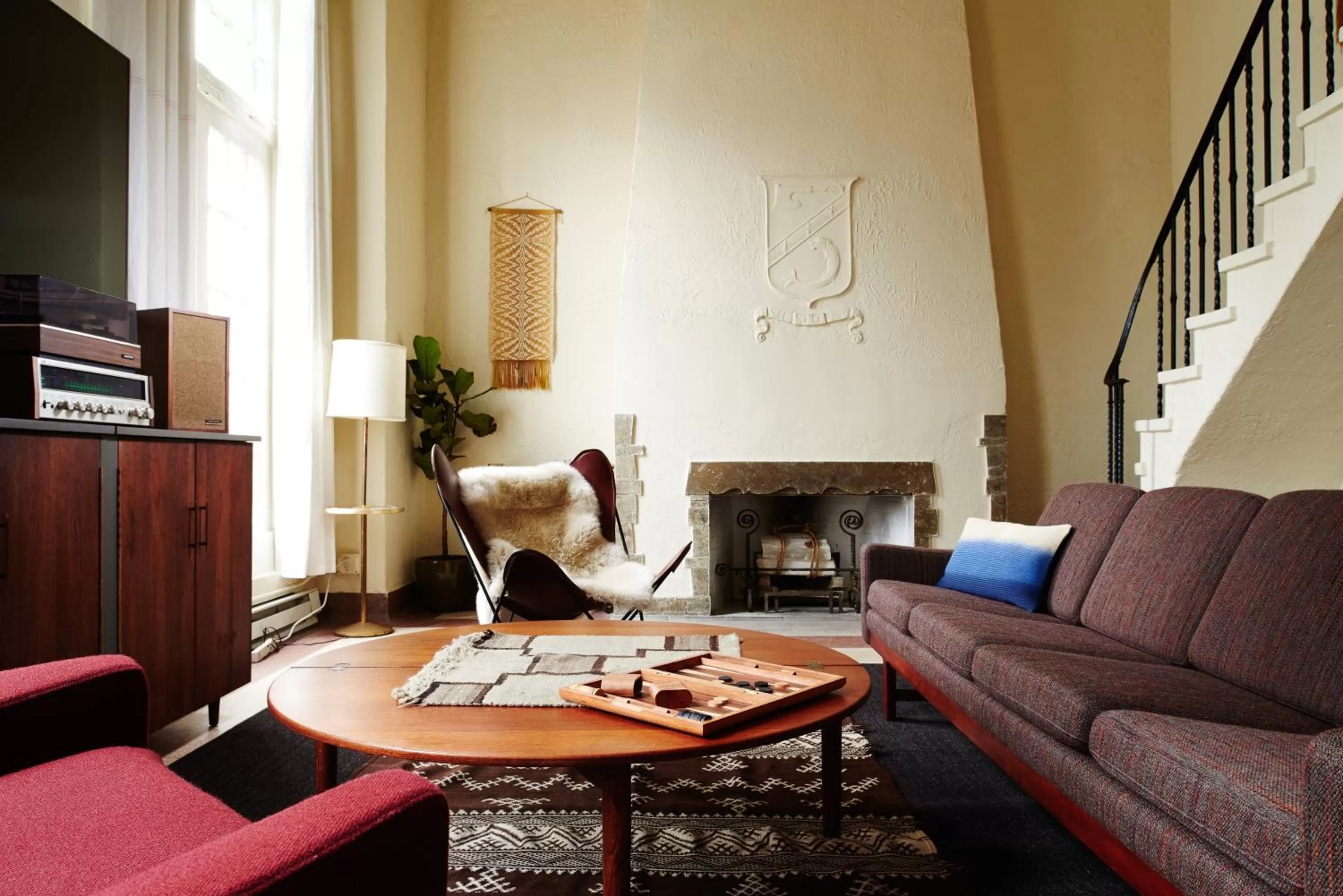 Living room in Freehand Chicago