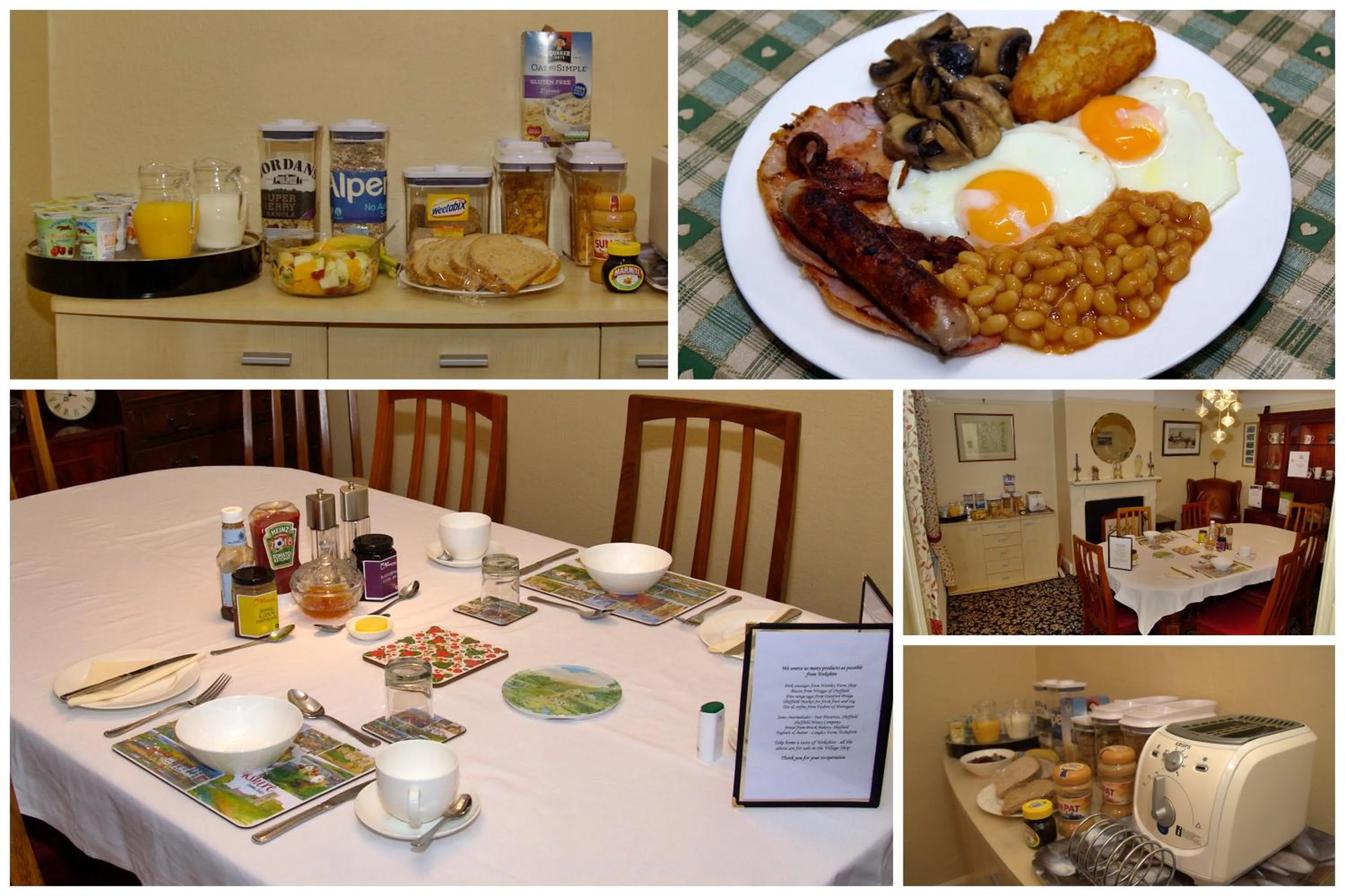 Dining area in Wortley Cottage Guest House