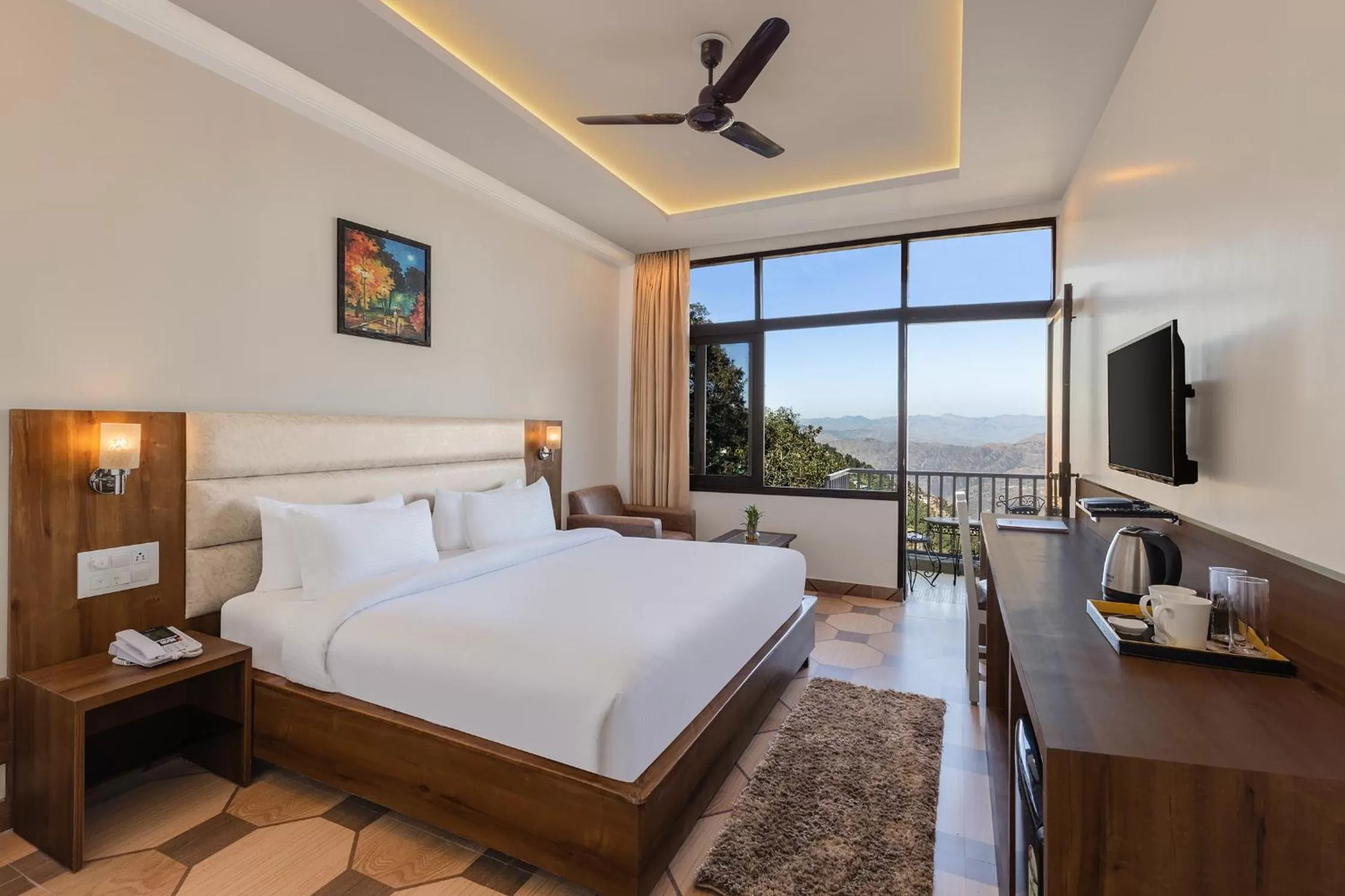 Balcony/Terrace, Bed in Pride Ashiyana Resort Mussoorie