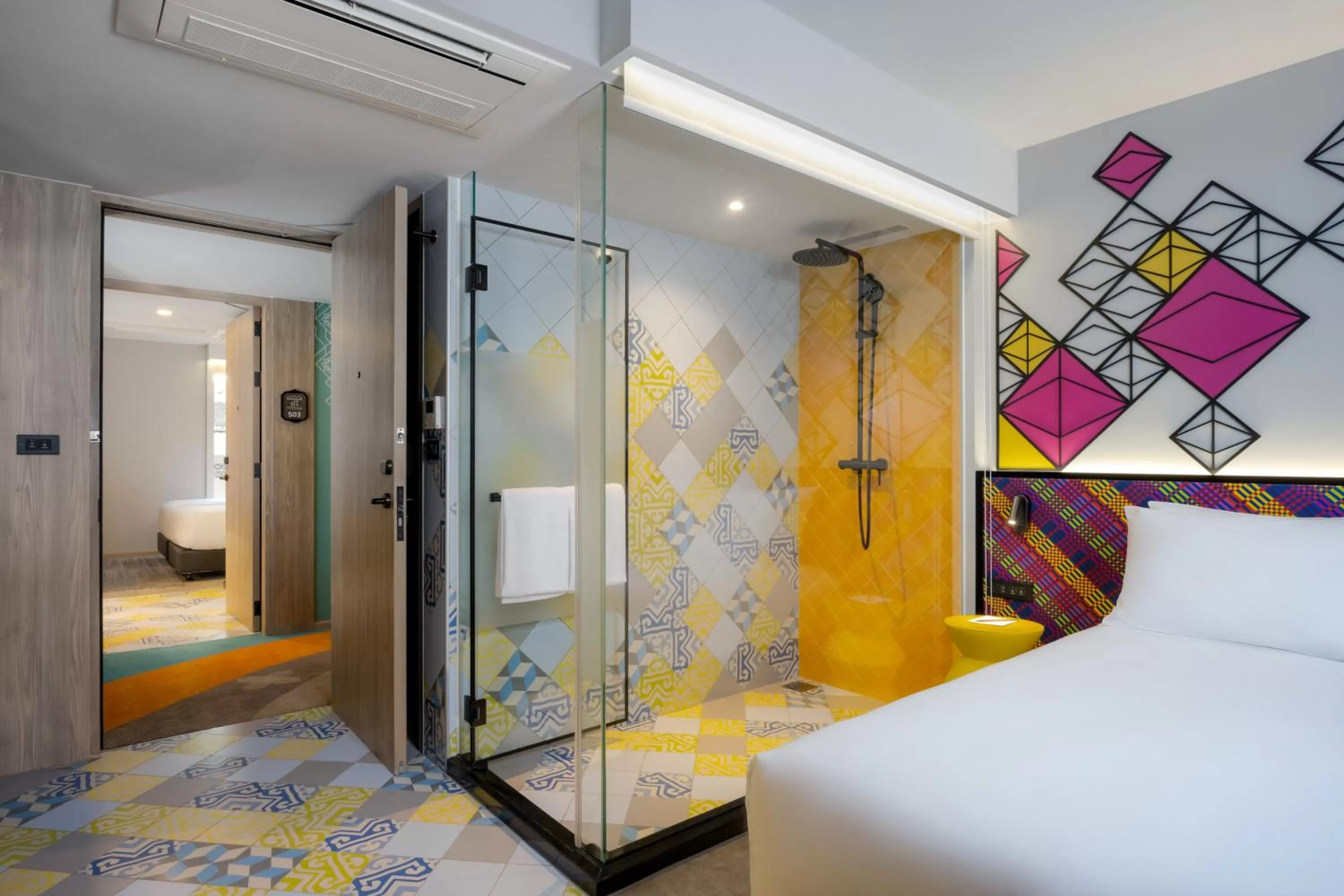 Shower, Bed in ibis Styles Bangkok Silom