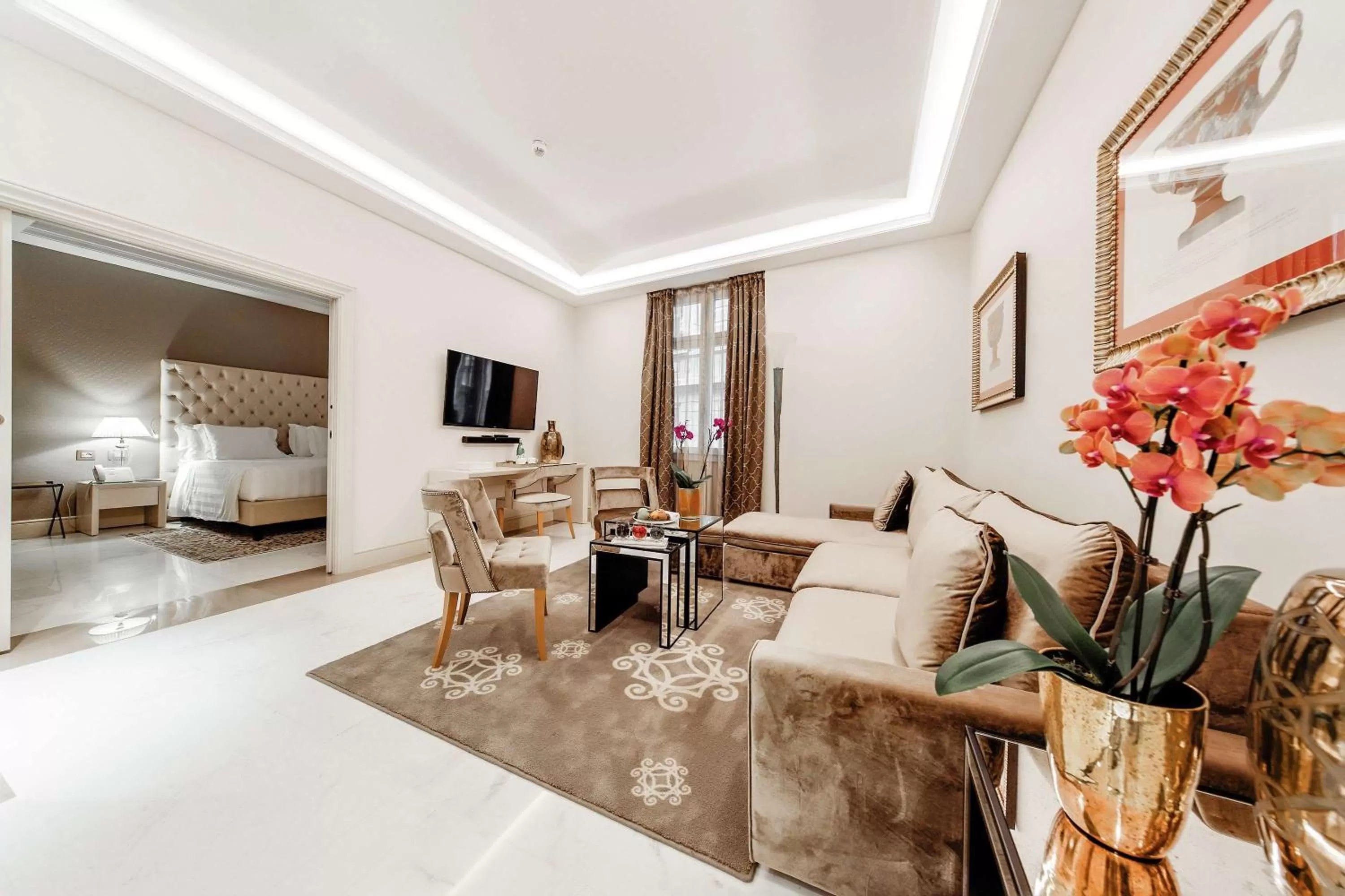 Living room, Bed in Aleph Rome Hotel, Curio Collection By Hilton