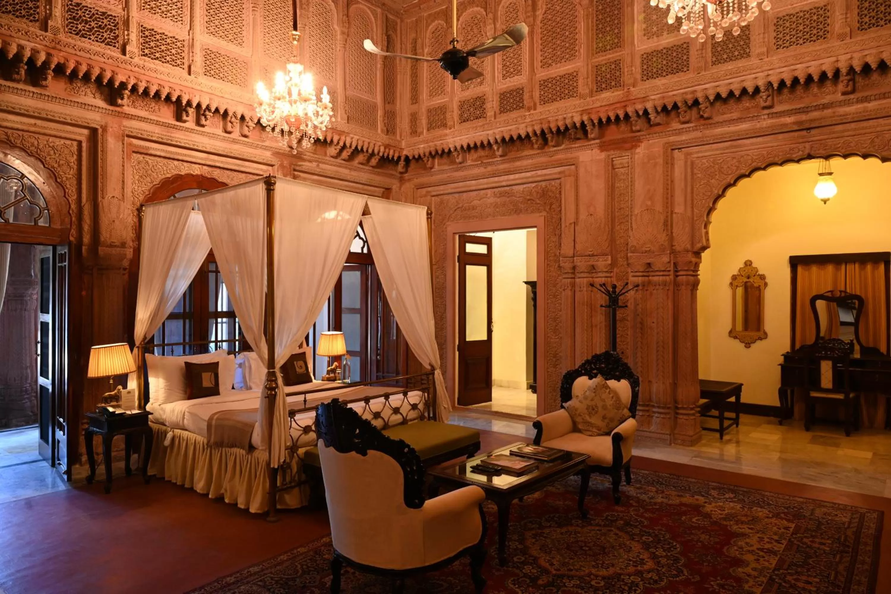 Bedroom in The Laxmi Niwas Palace