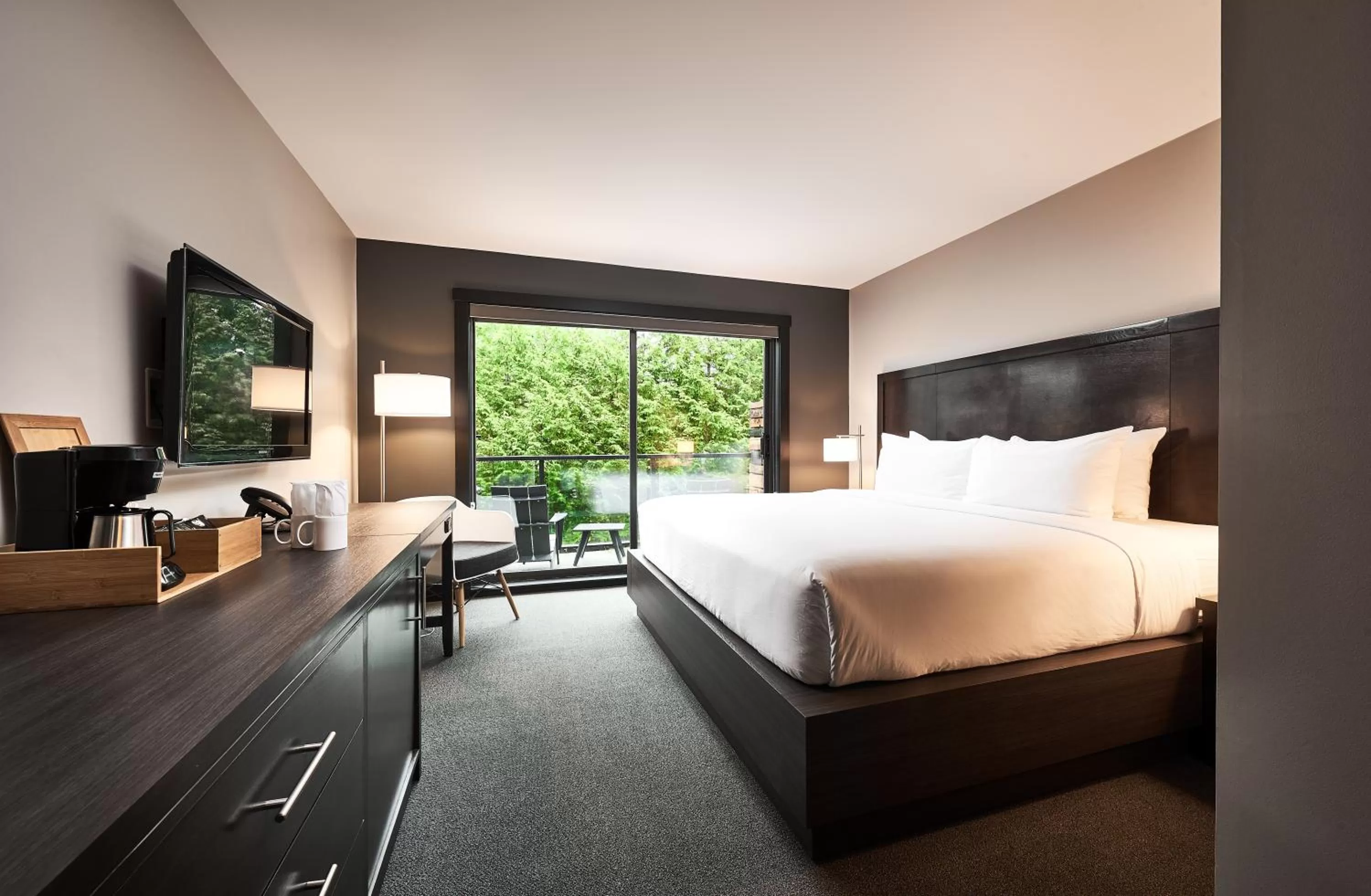 Bed in Tofino Resort + Marina