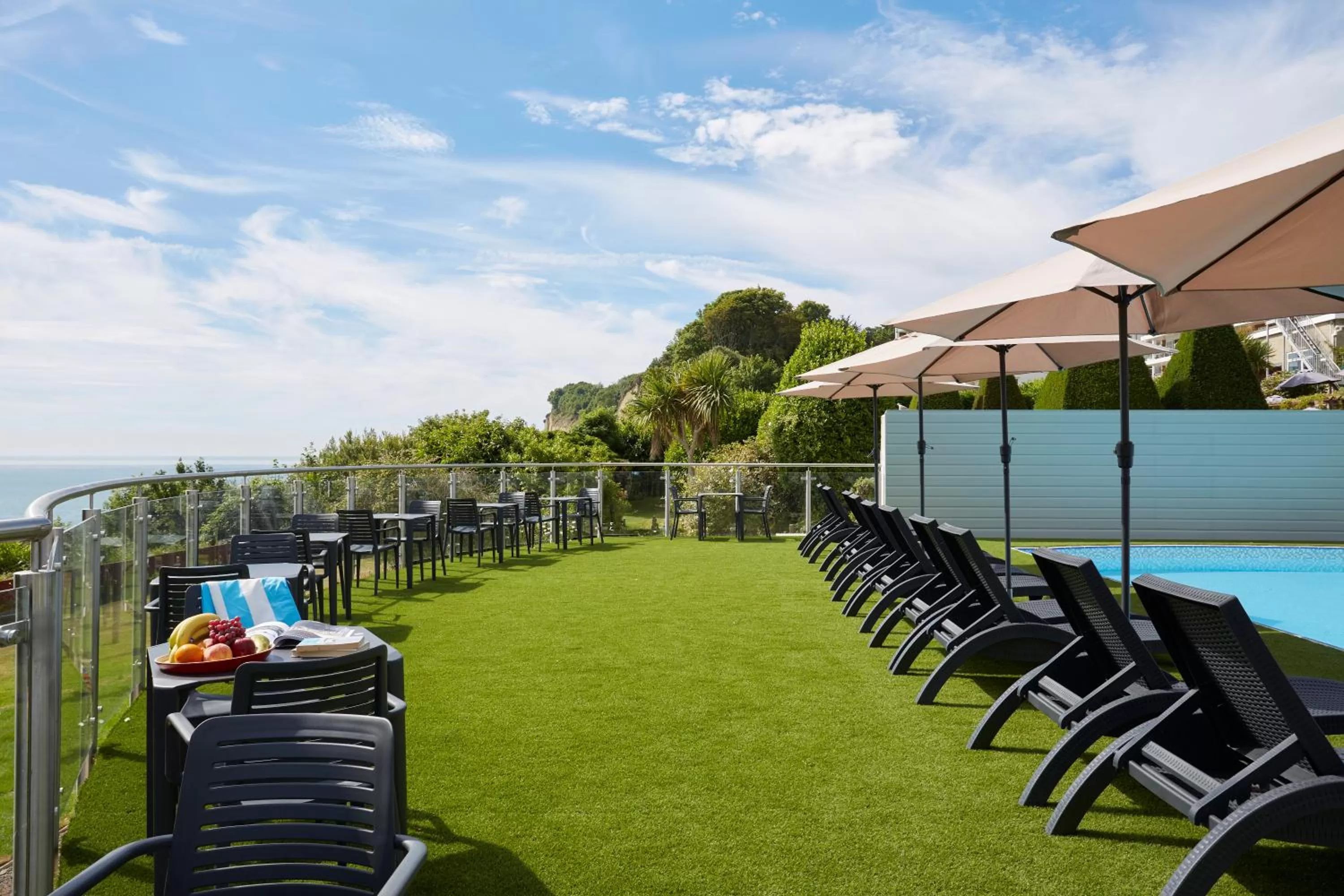 Swimming pool in Luccombe Hall Hotel