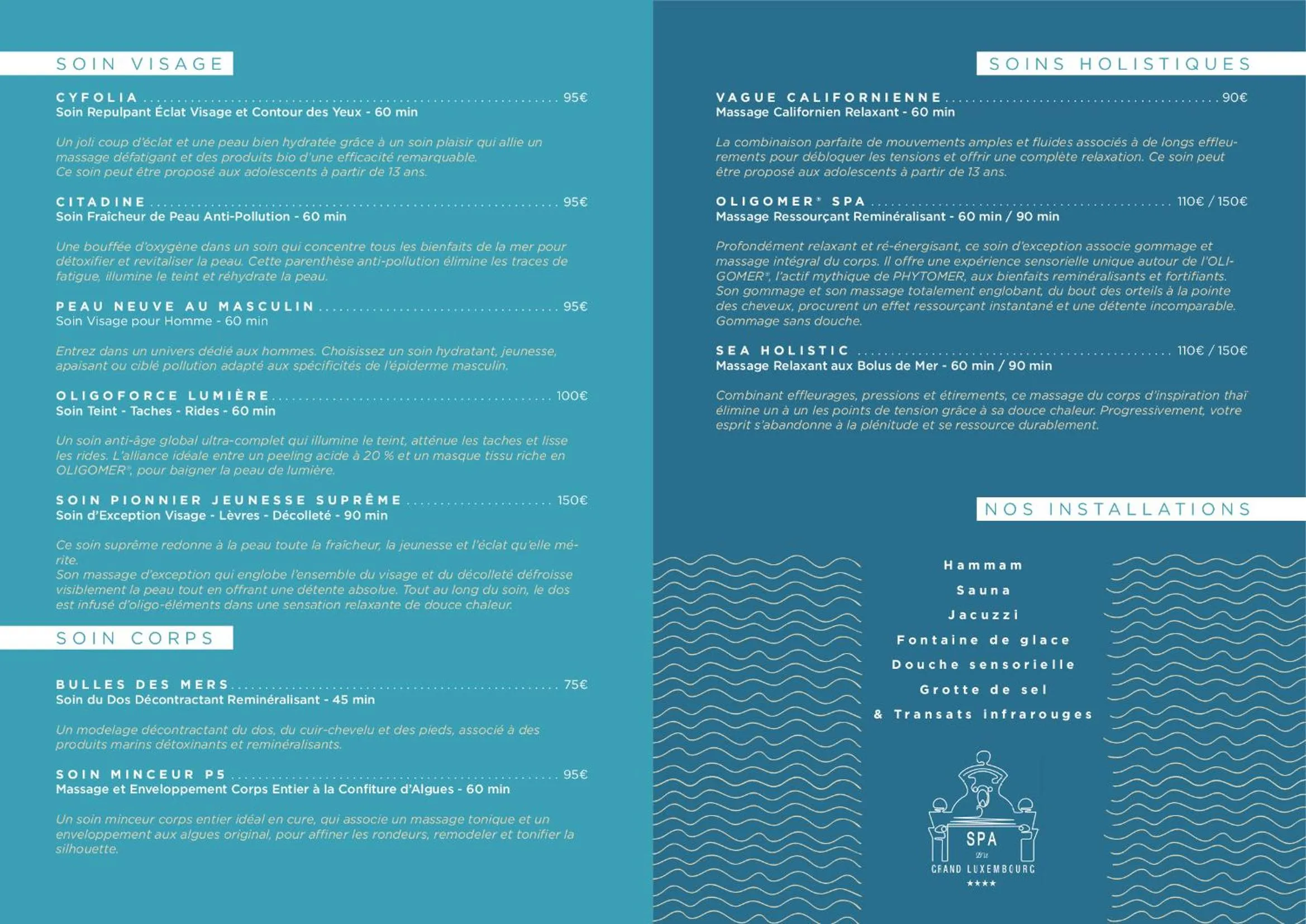 Spa and wellness centre/facilities in Grand Hôtel du Luxembourg & Spa