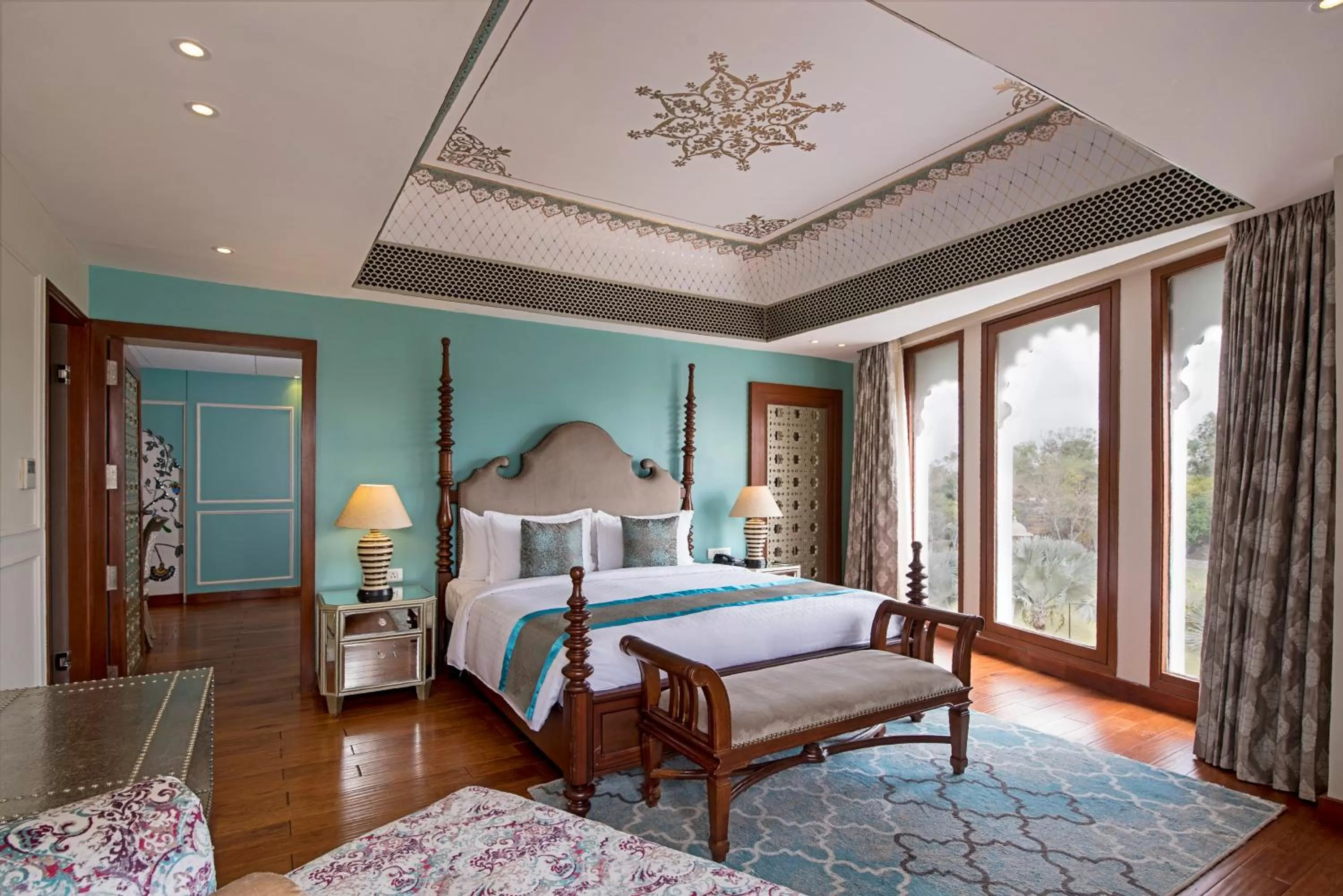 Nearby landmark, Bed in Radisson Blu Udaipur Palace Resort & Spa