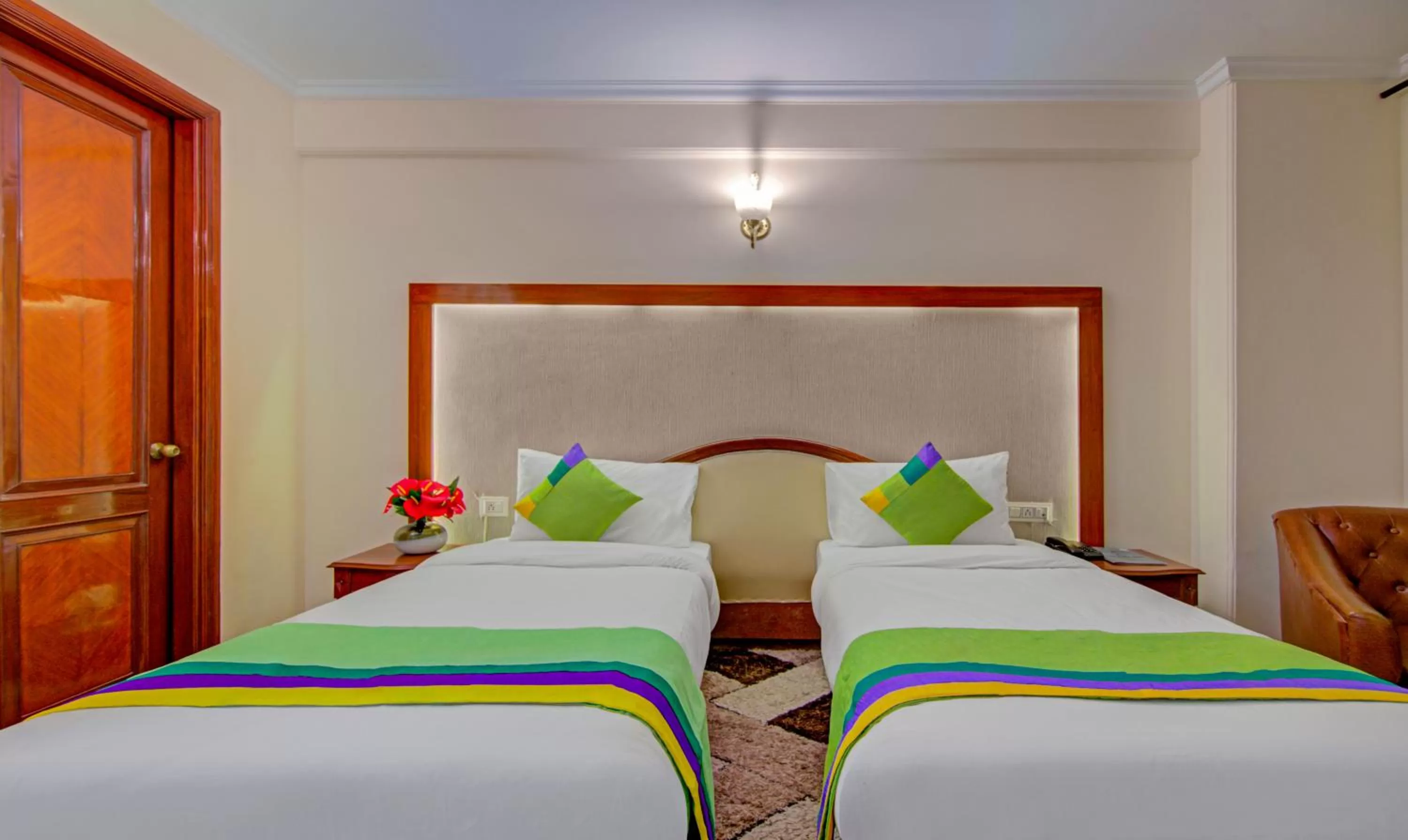 Bedroom, Bed in Treebo Corporate Park