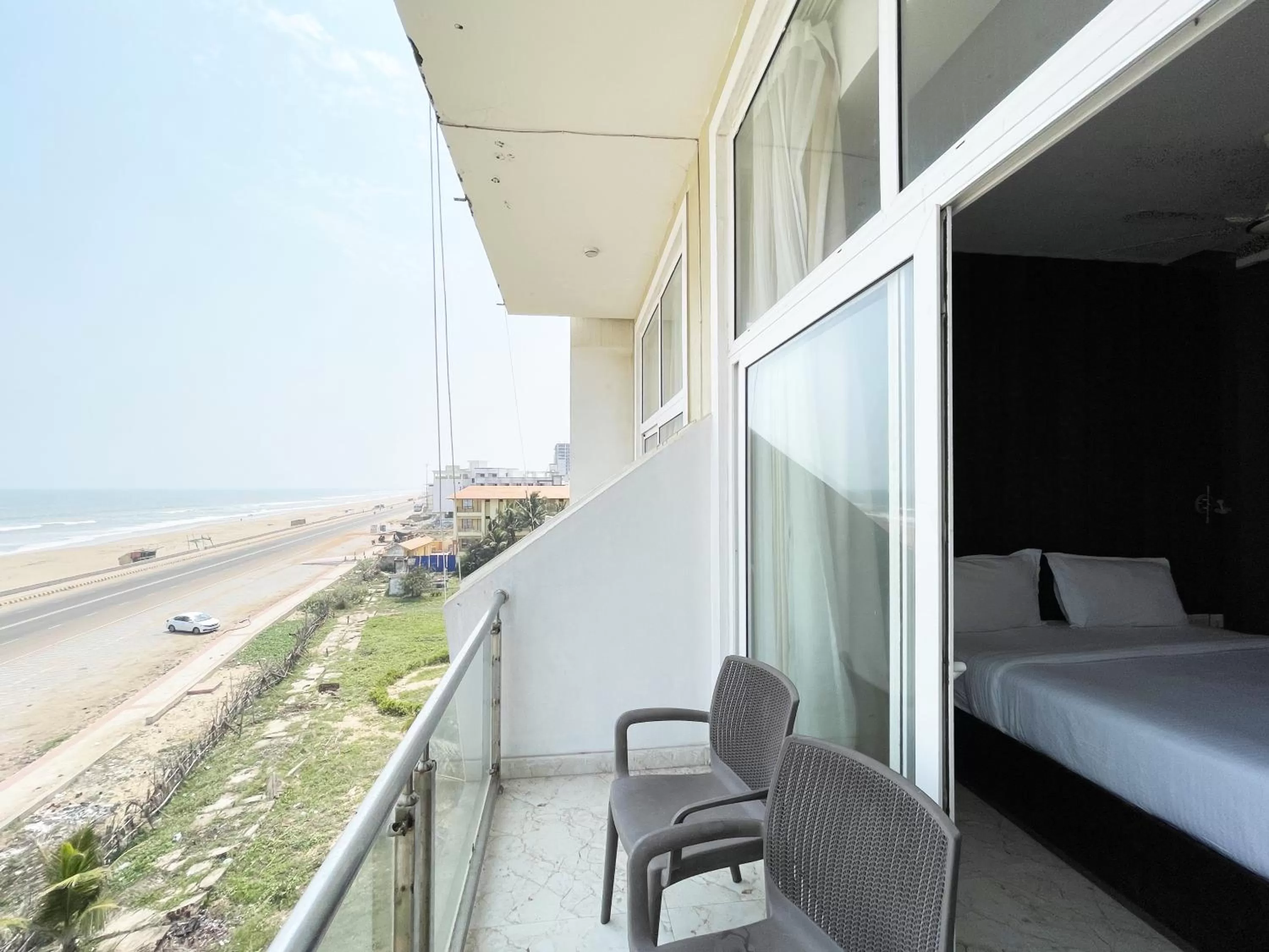 Balcony/Terrace in Hotel TBS sea view ! Puri