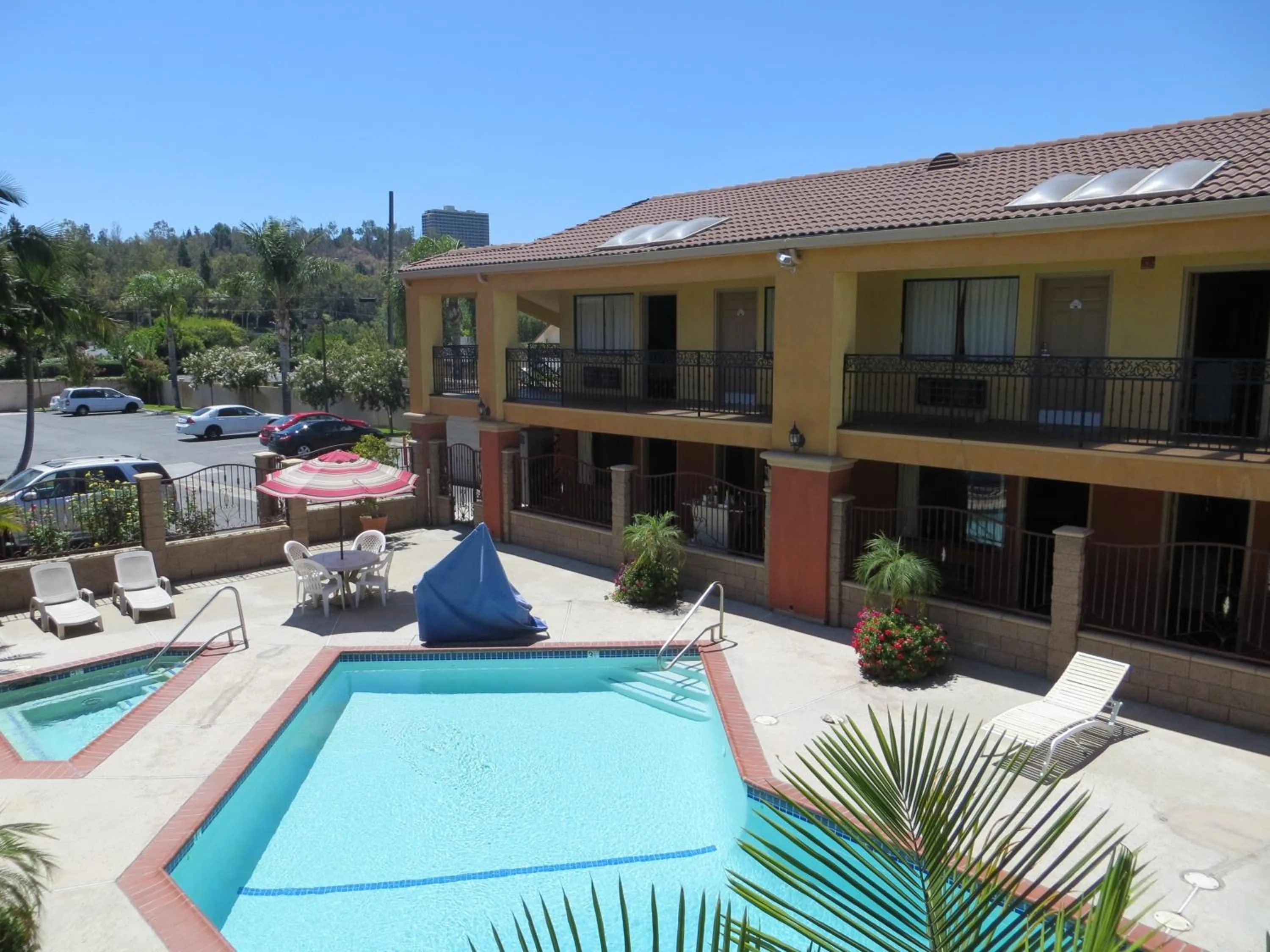 Pool view in Azusa Inn